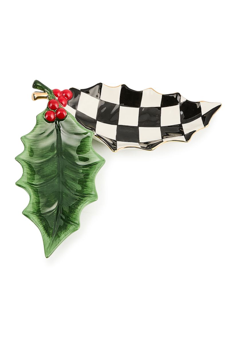 Holly Leaf Ceramic Trinket Tray