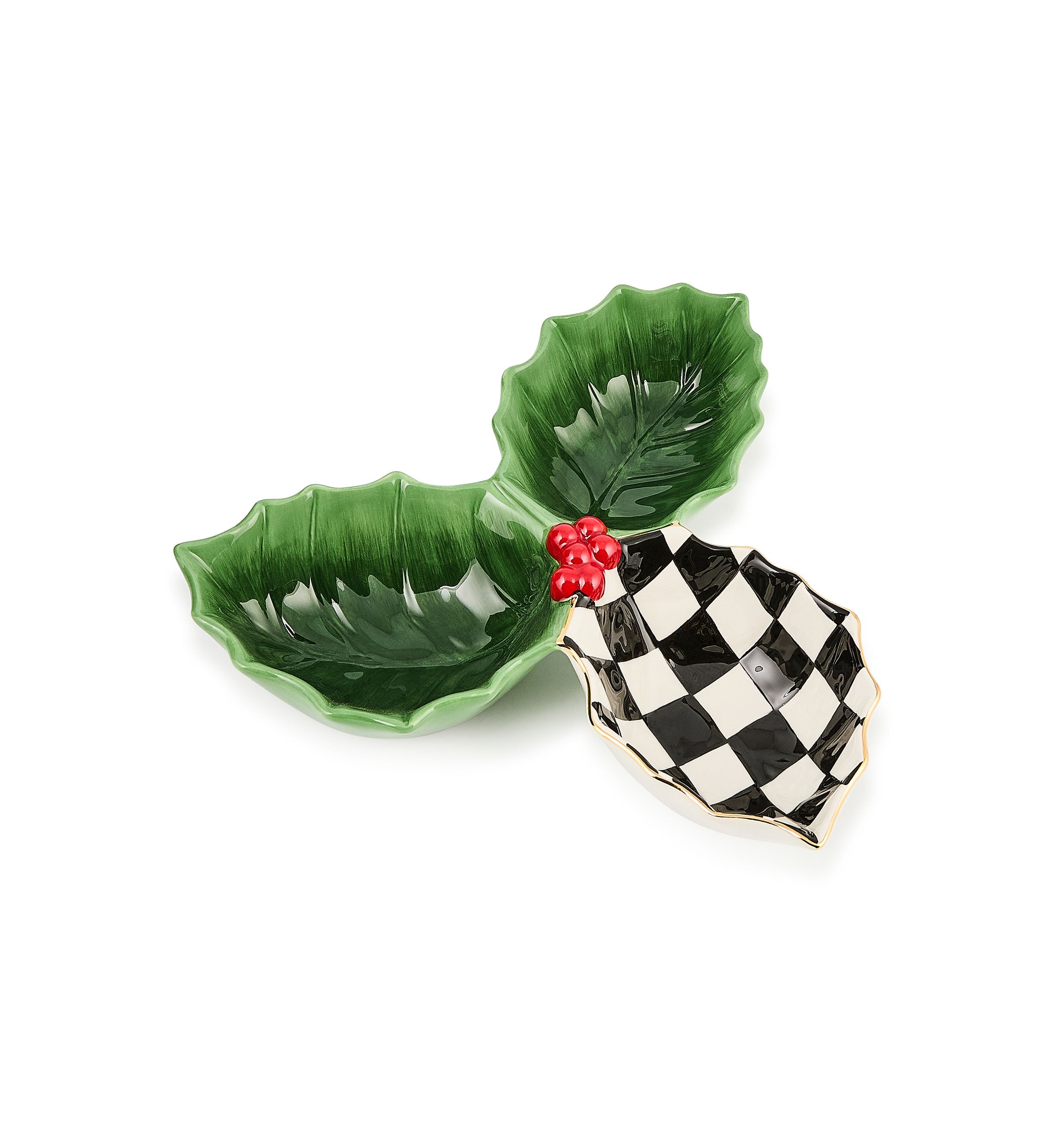 Holly Leaf Ceramic Candy Dish