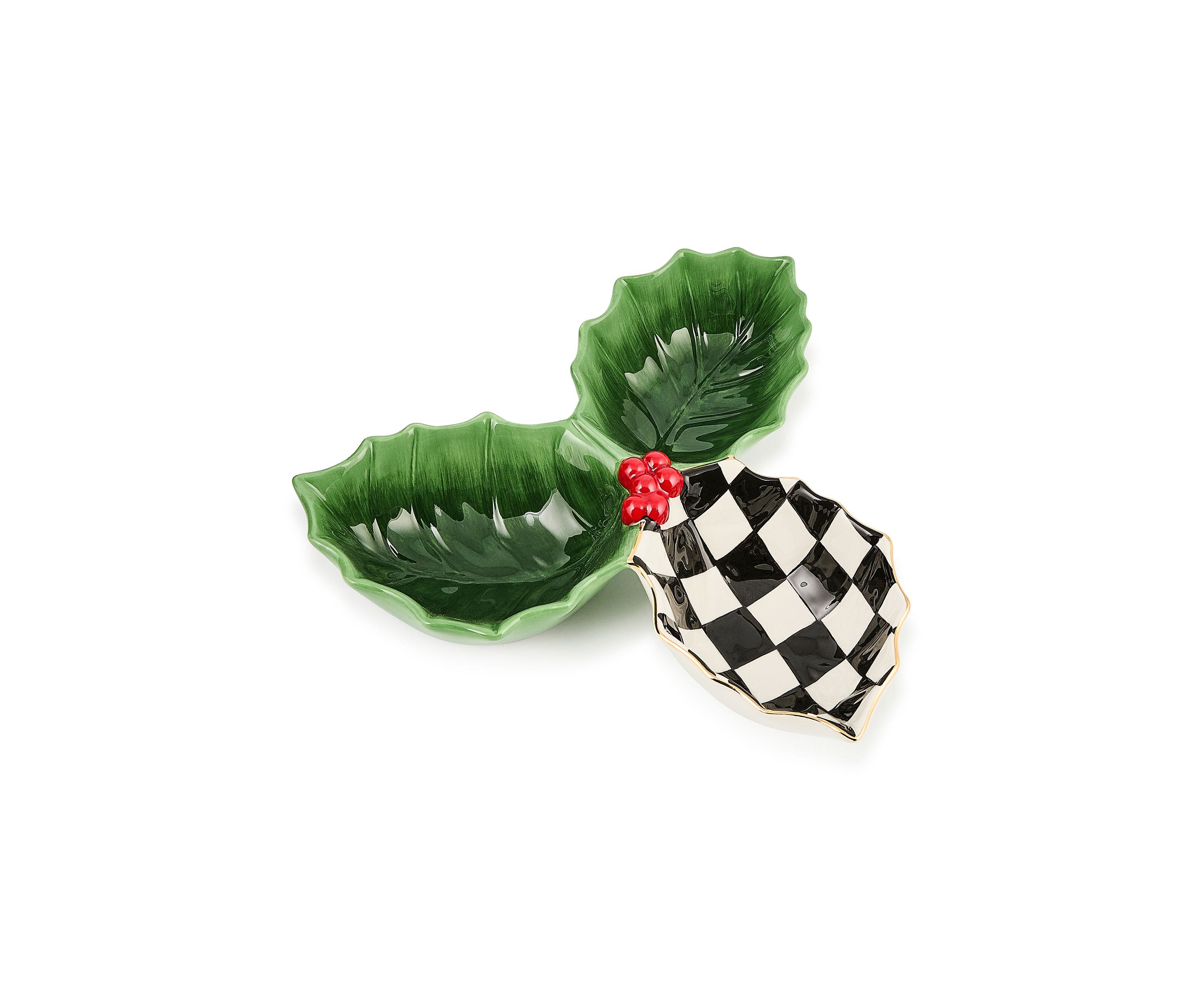 Holly Leaf Ceramic Candy Dish