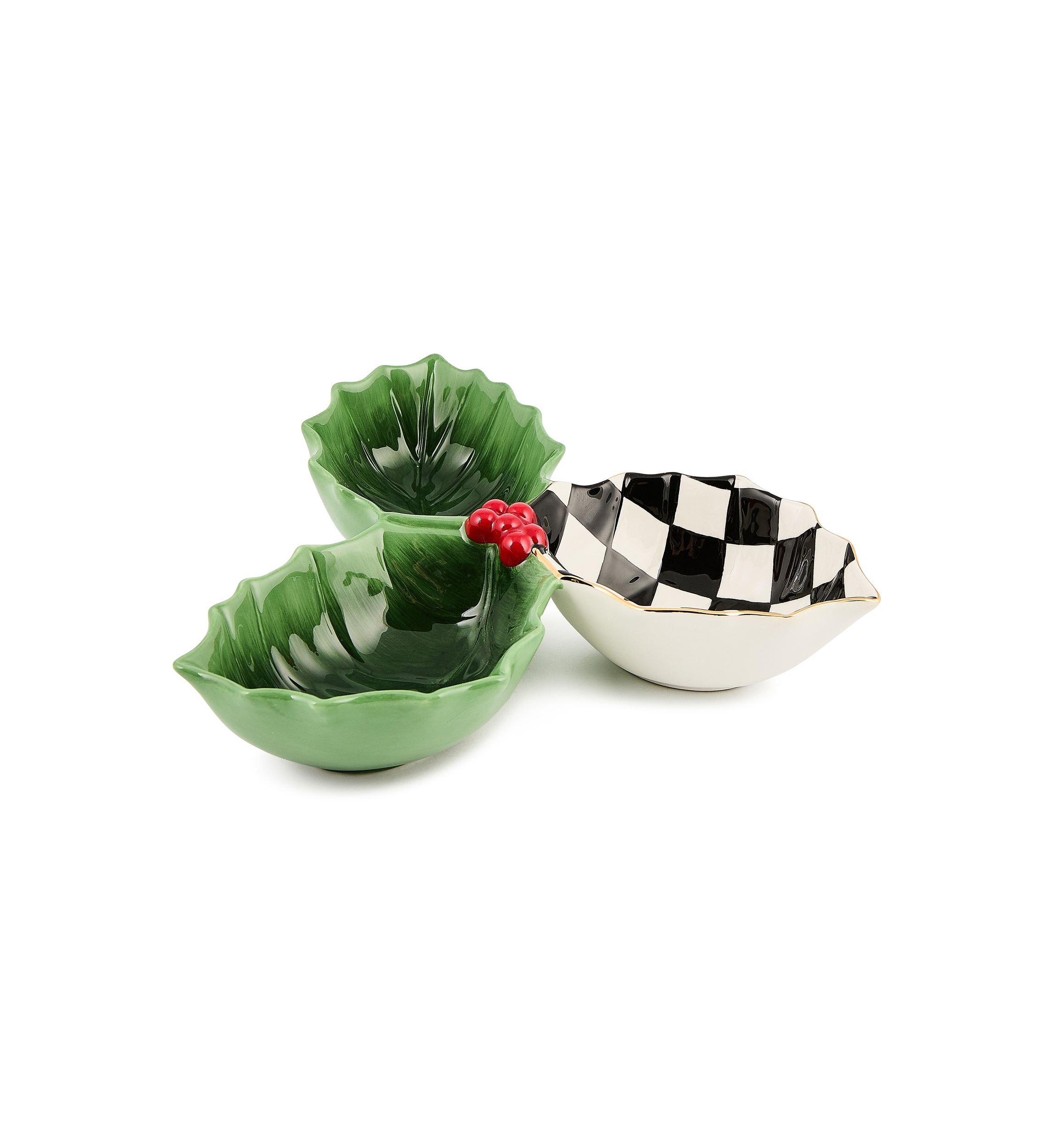 Holly Leaf Ceramic Candy Dish