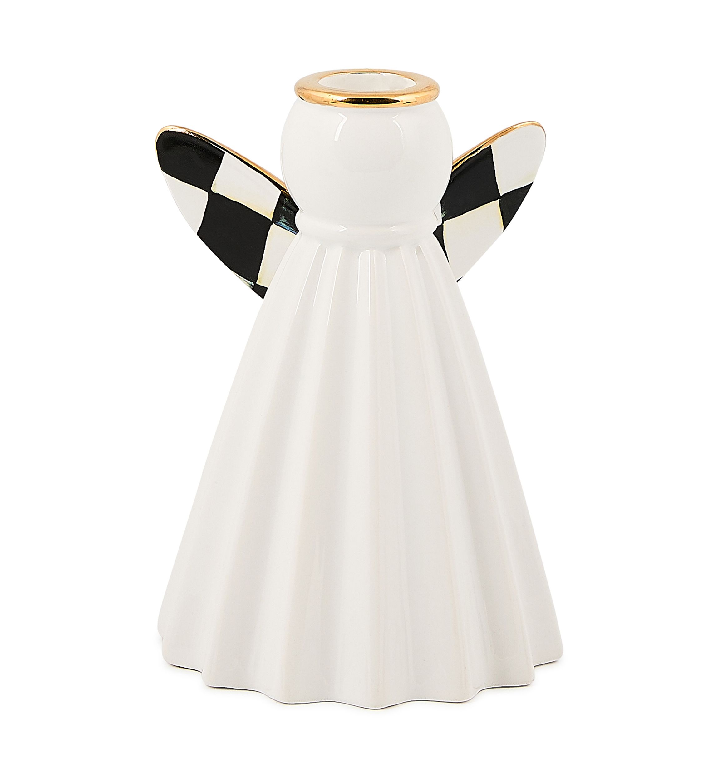  Courtly Noel Short Ceramic Angel Candle Holder