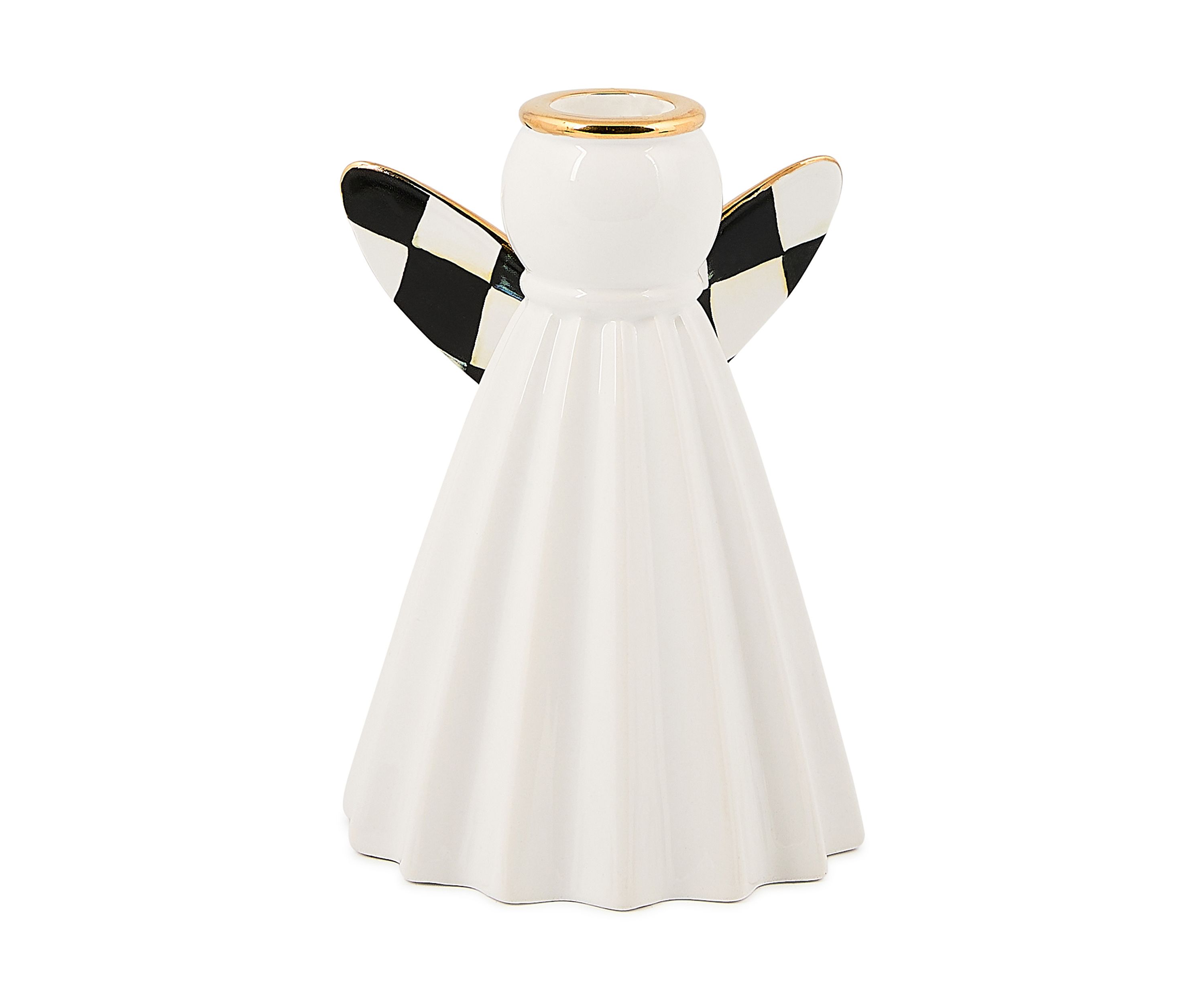  Courtly Noel Short Ceramic Angel Candle Holder