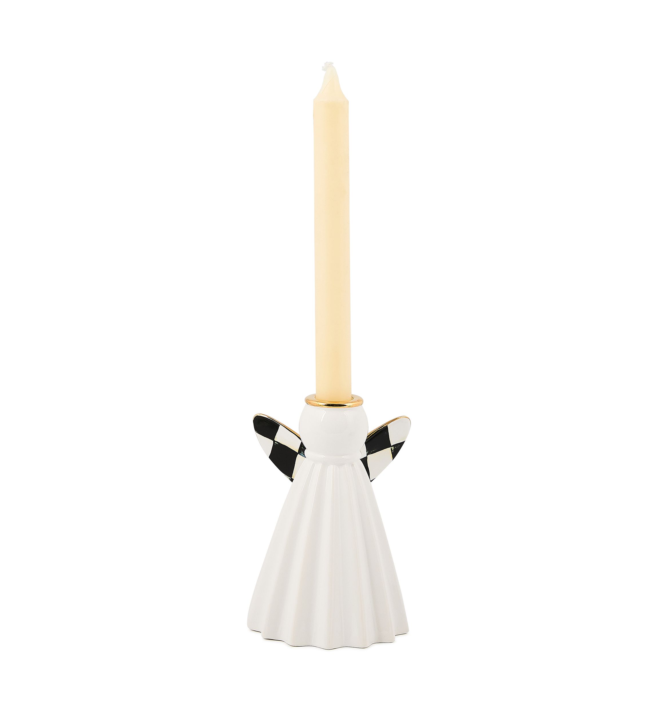  Courtly Noel Short Ceramic Angel Candle Holder