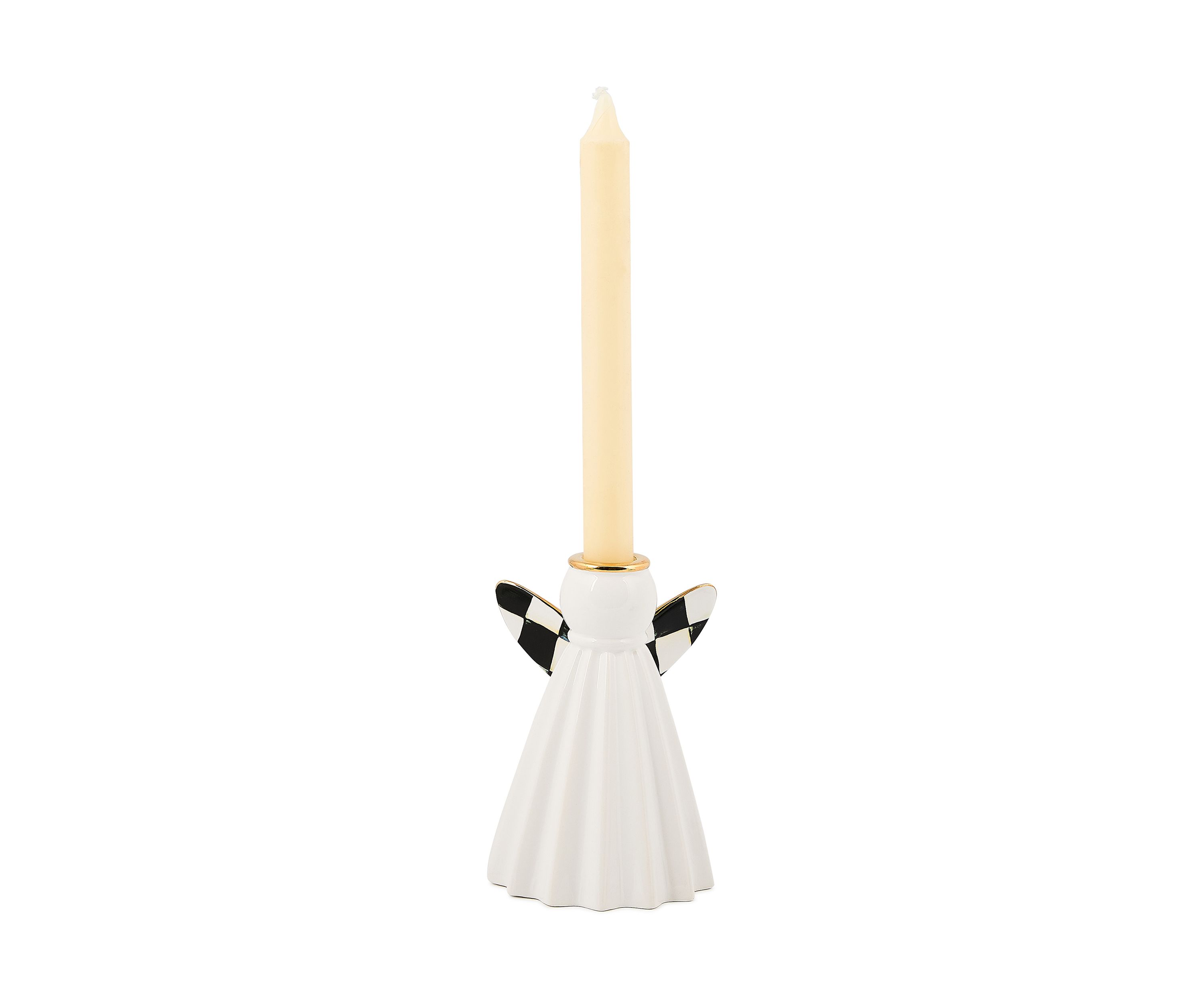  Courtly Noel Short Ceramic Angel Candle Holder