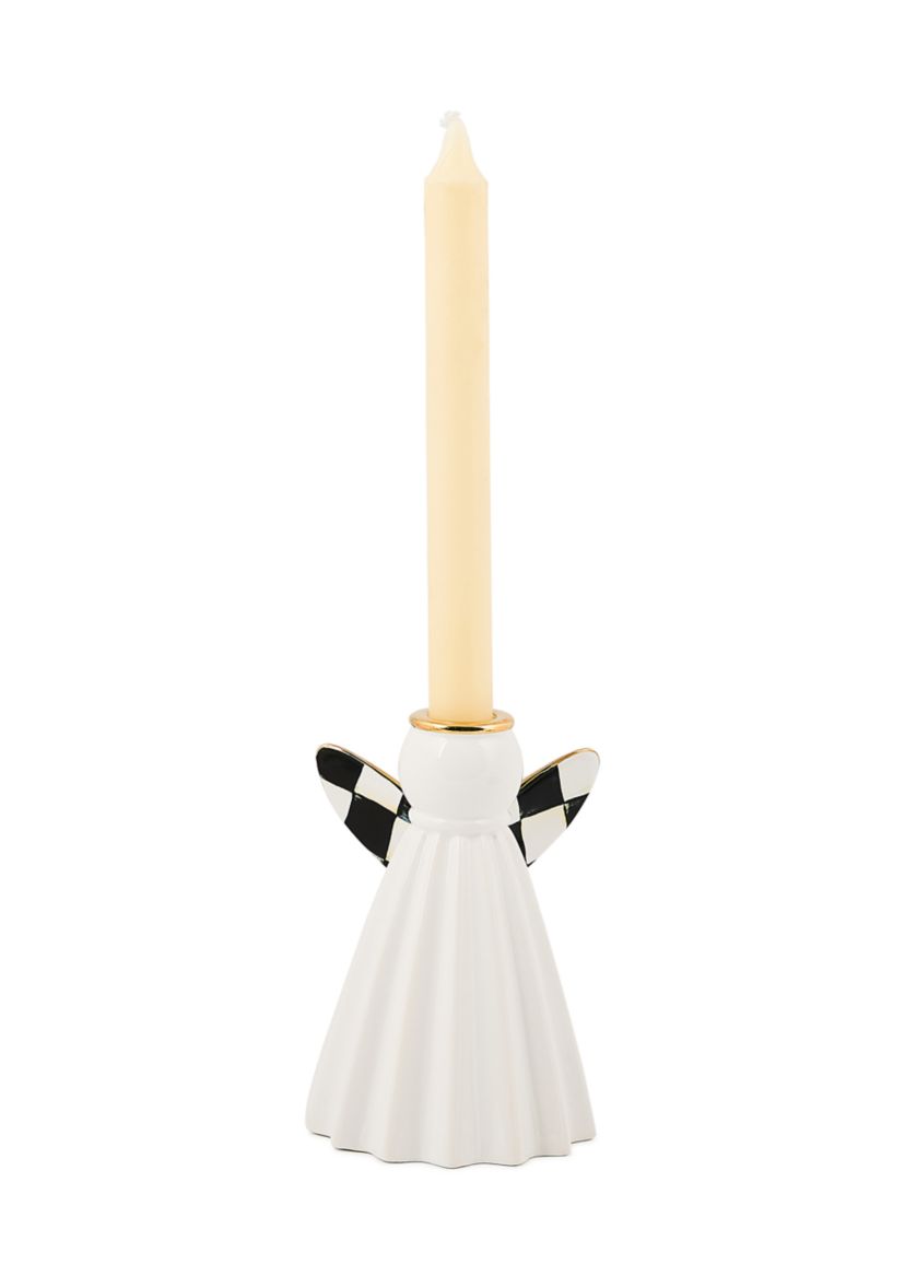  Courtly Noel Short Ceramic Angel Candle Holder