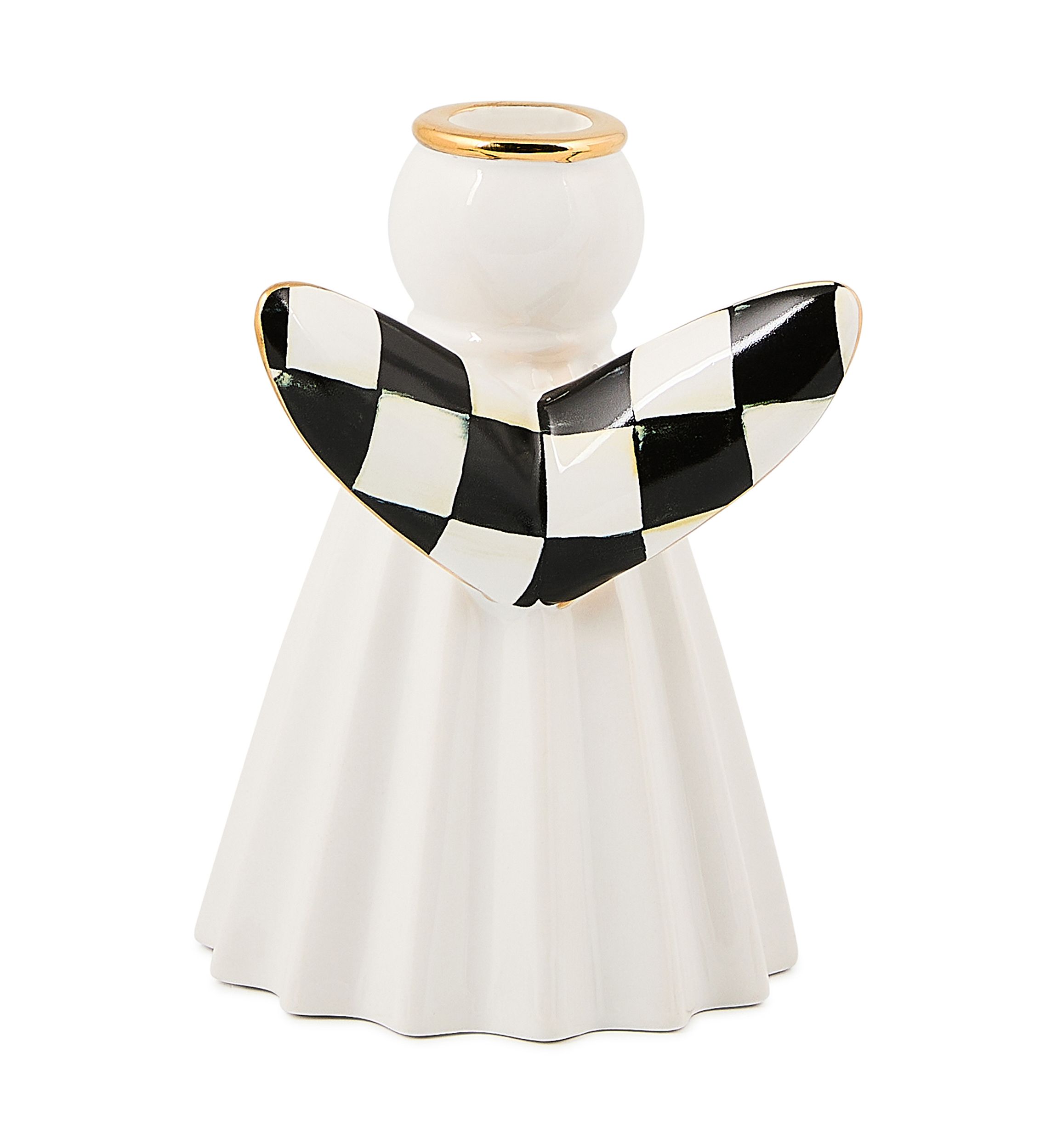  Courtly Noel Short Ceramic Angel Candle Holder