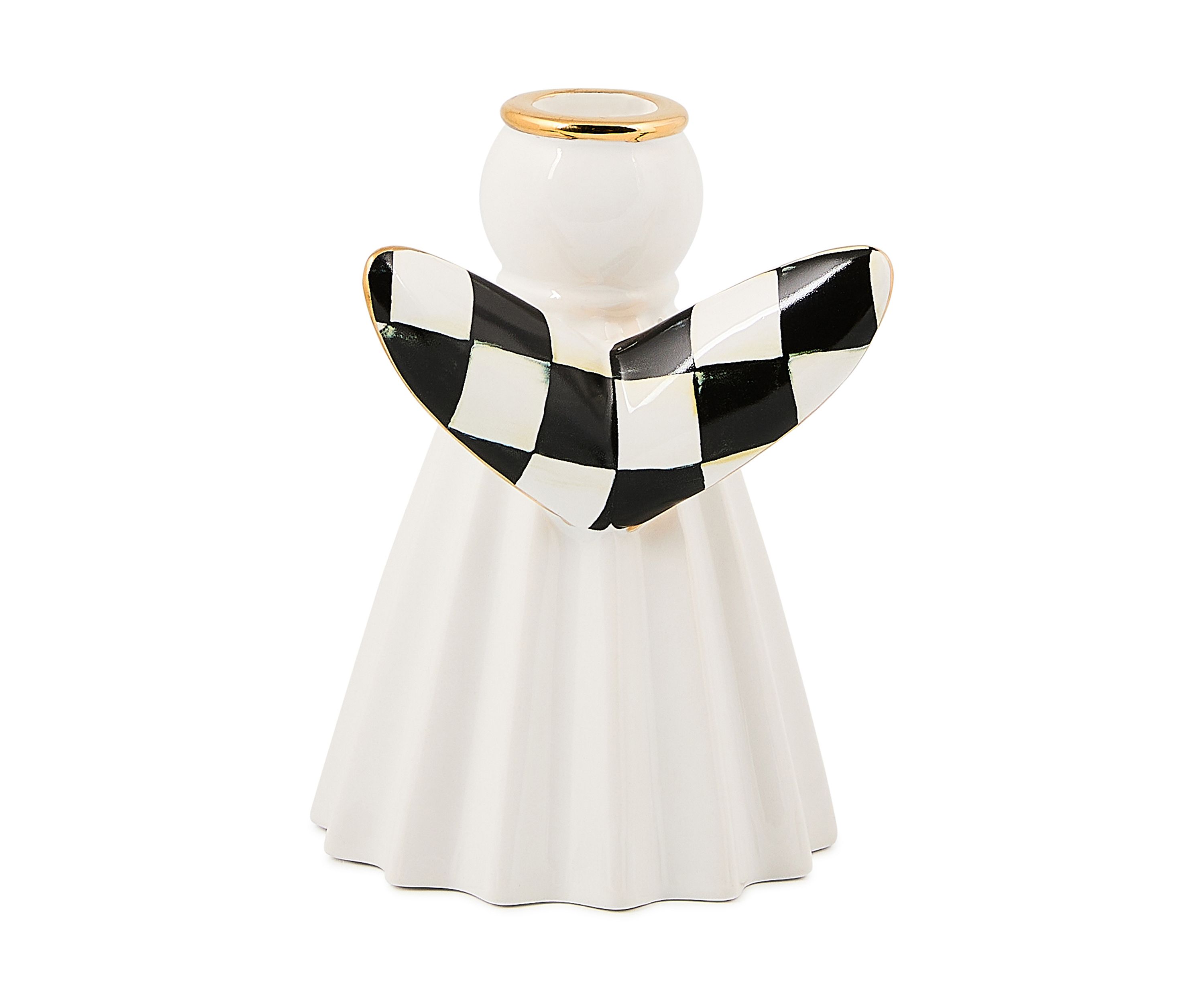  Courtly Noel Short Ceramic Angel Candle Holder