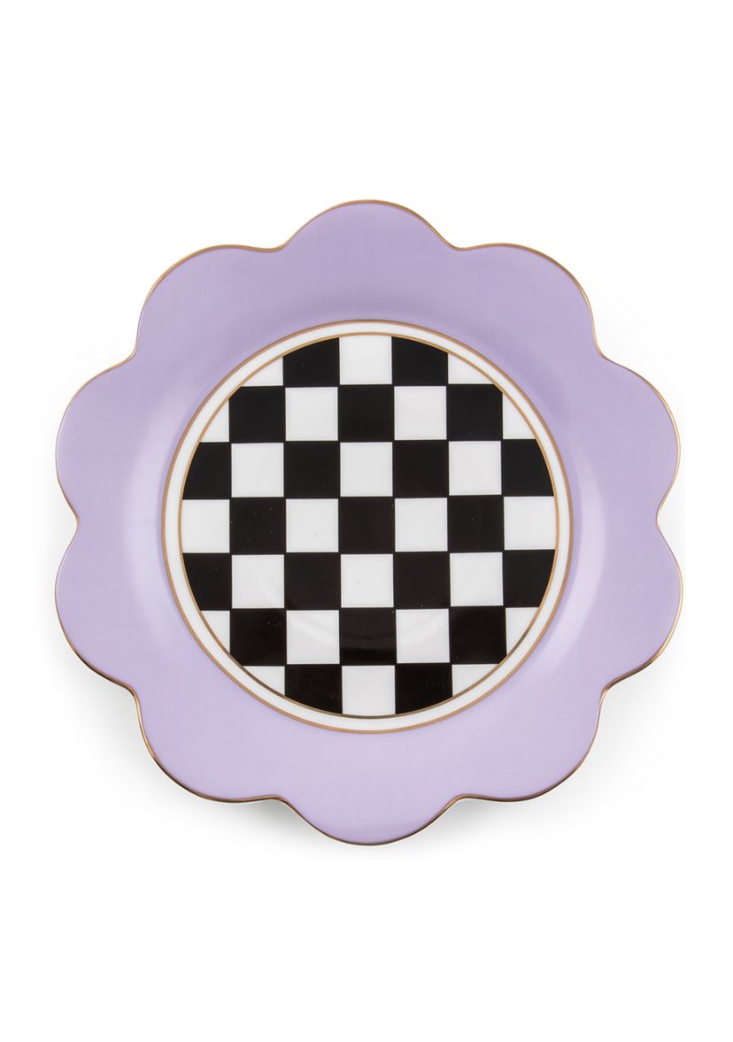 Butterfly Toile Dinner Plate - Lavender