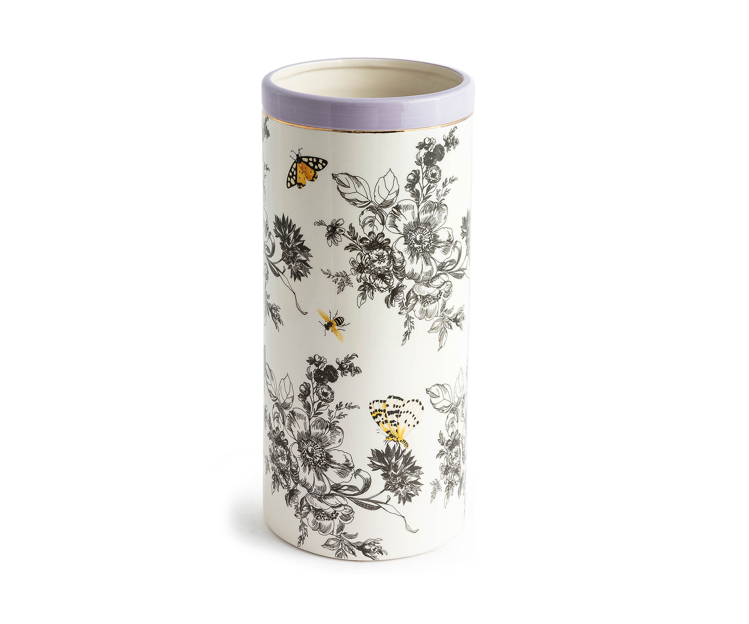 Butterfly Toile Tall Vase