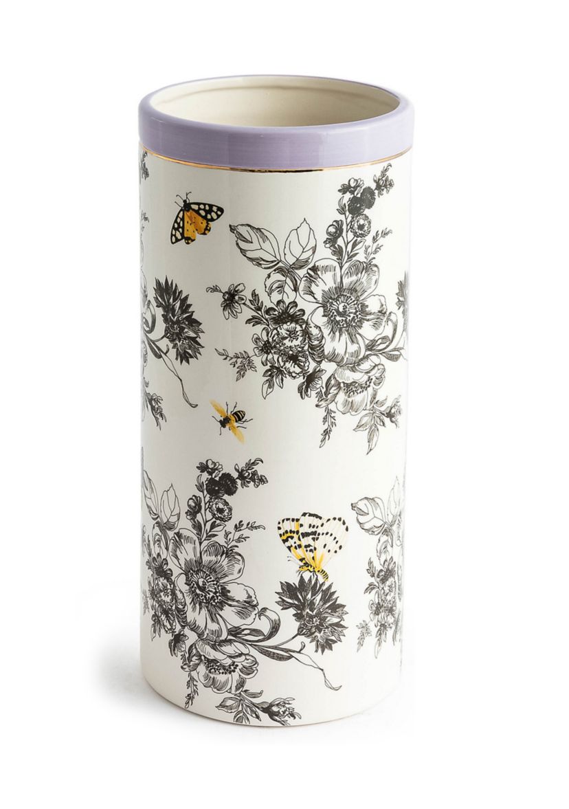 Butterfly Toile Tall Vase