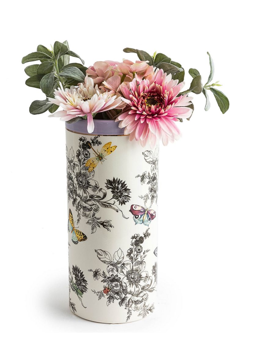 Butterfly Toile Tall Vase