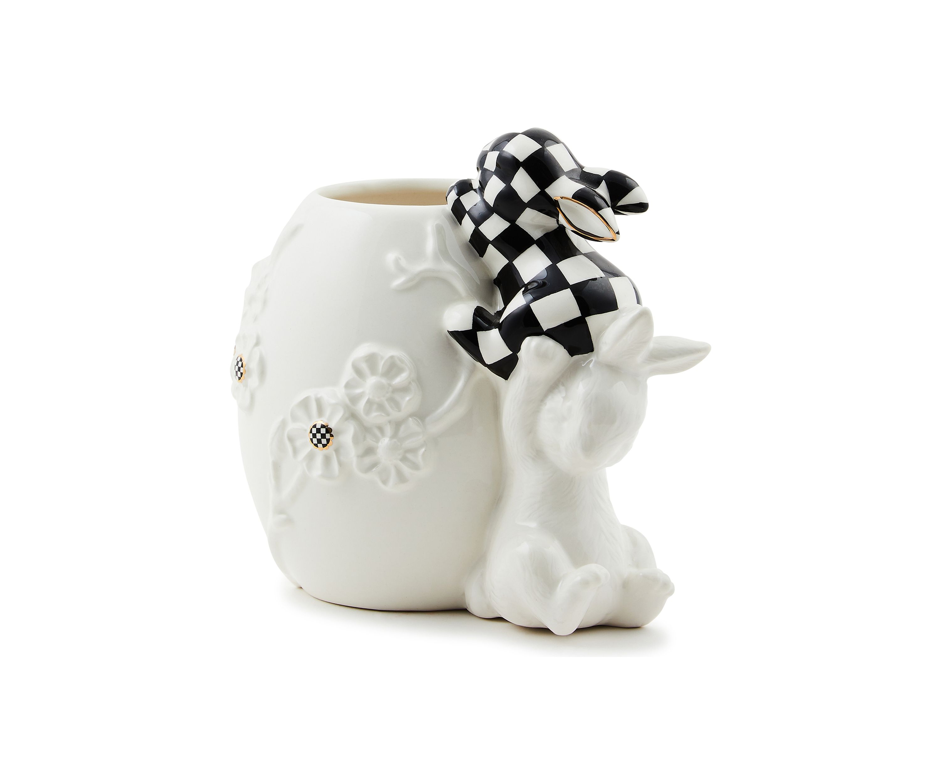 White Rabbit Ceramic Climbing Bunnies Vase