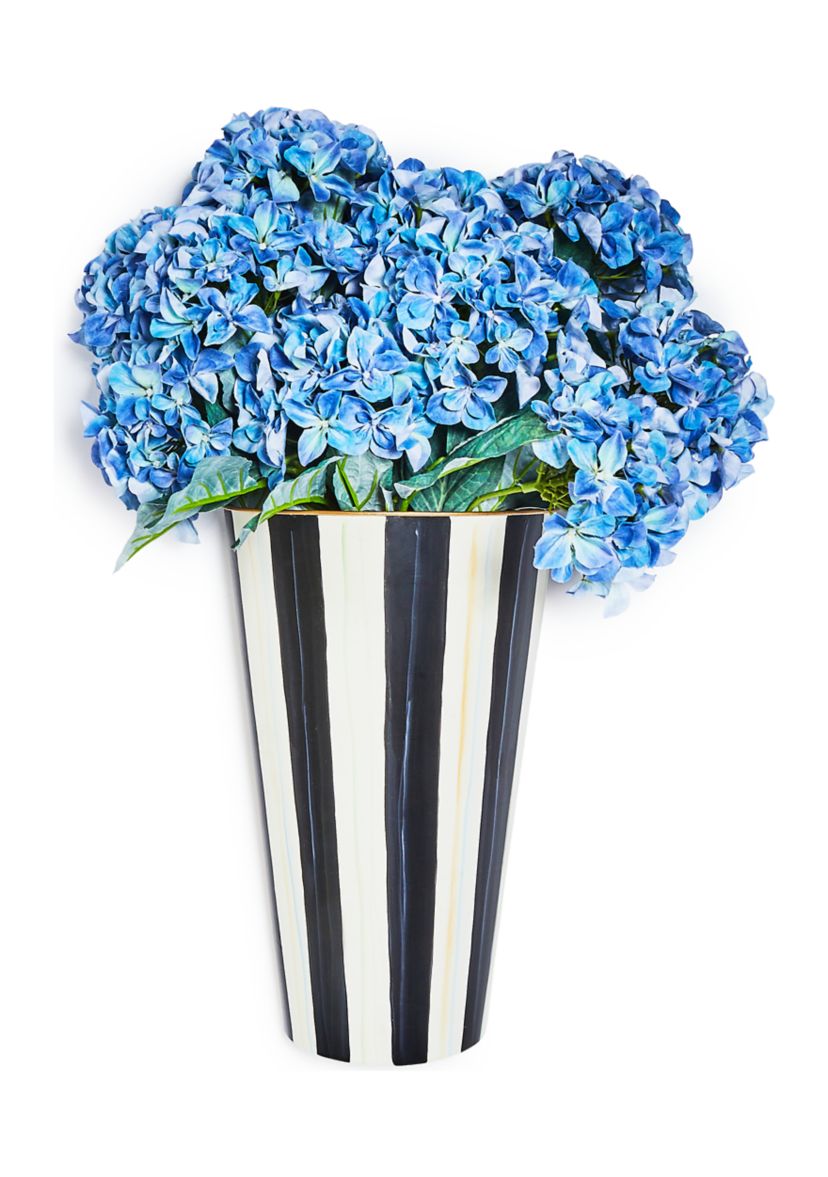 Courtly Stripe Blue Hydrangea Hanging Arrangement