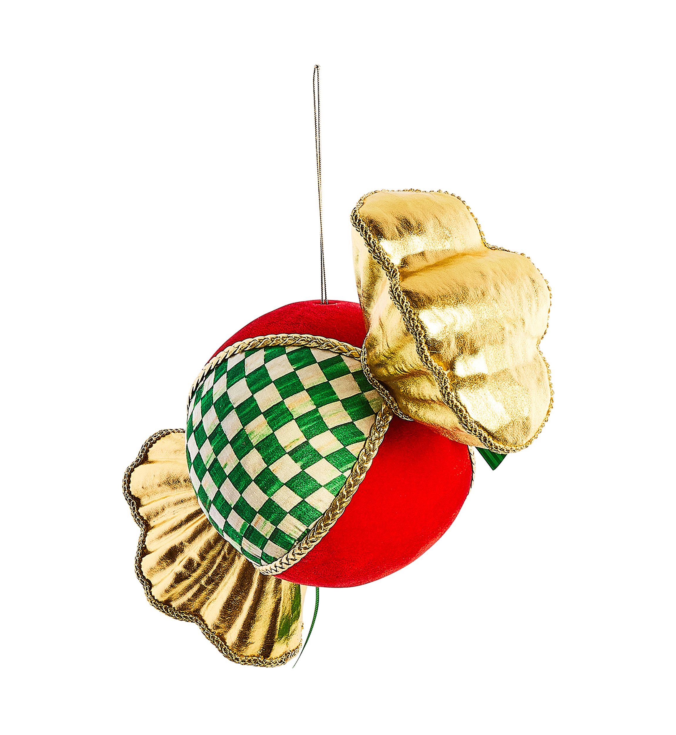 Check It Out Green Check Candy Fabric Ornament