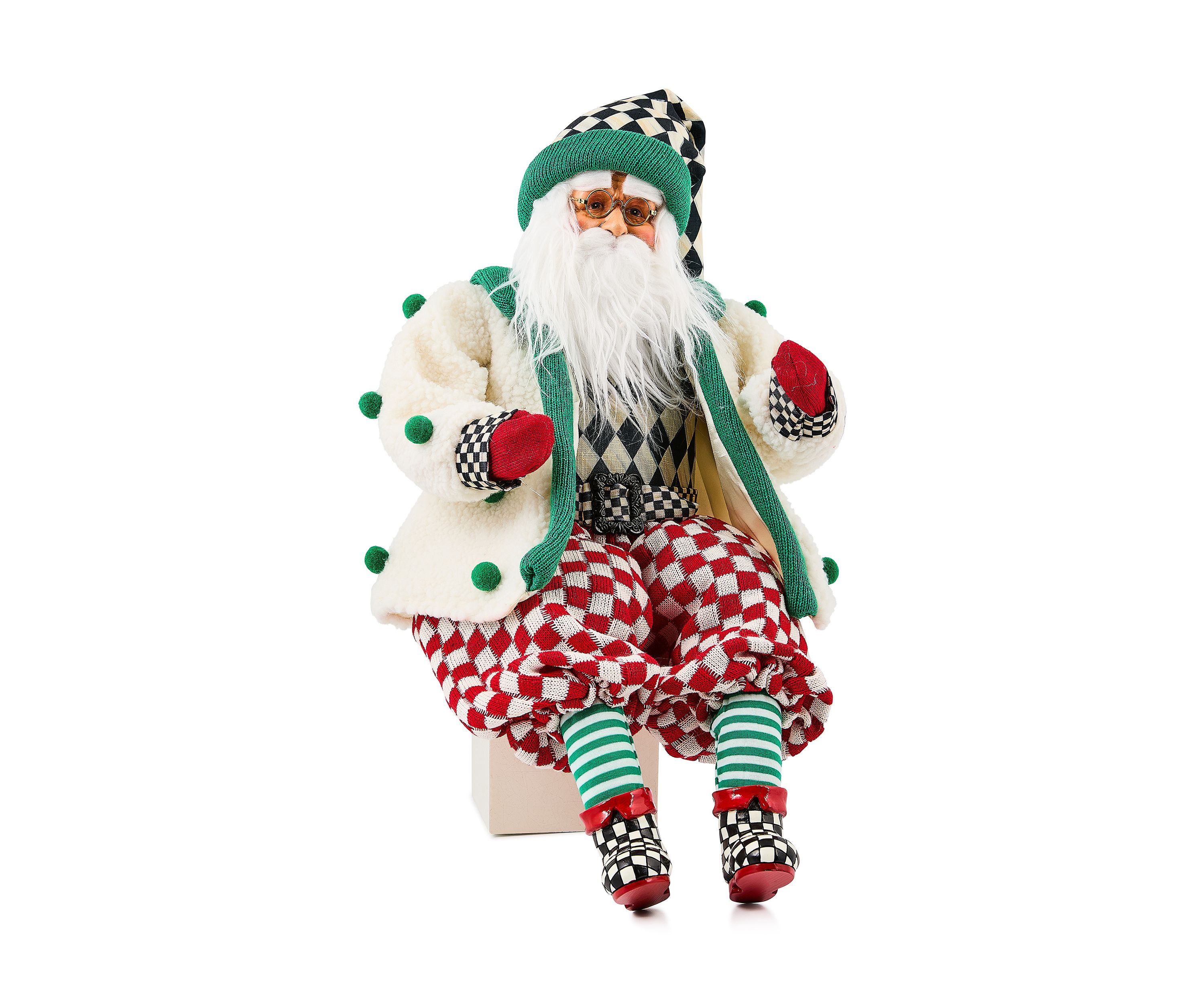 Check It Out Jovial Fabric Santa