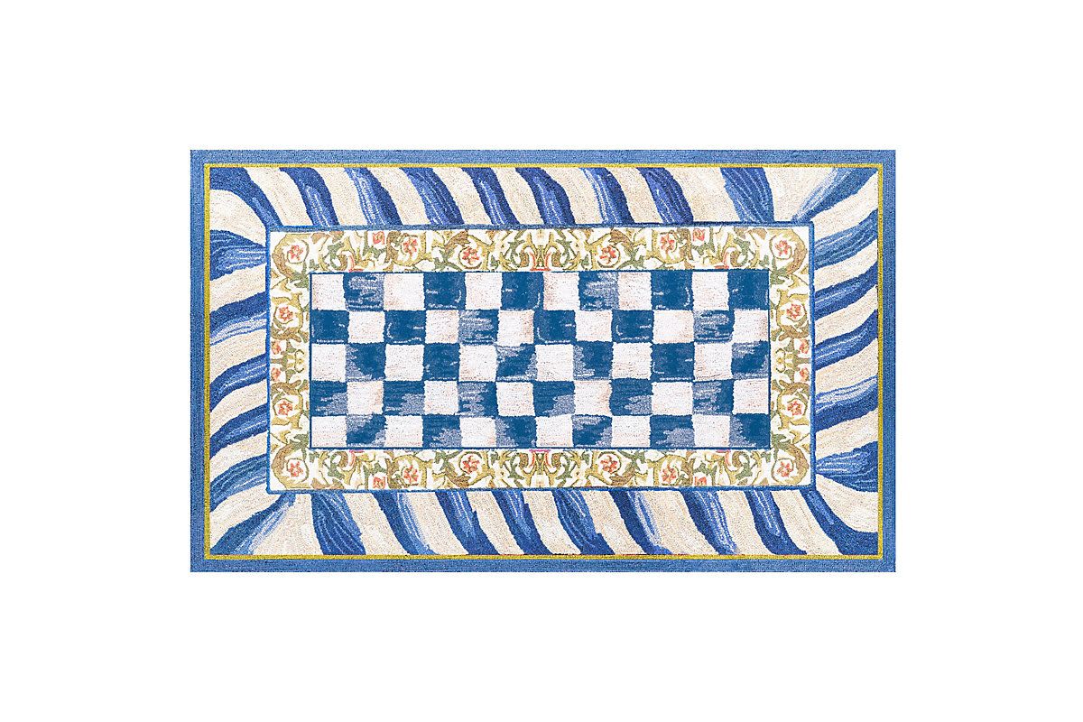 Truly Royal Check 3 x 5 Washable Rug