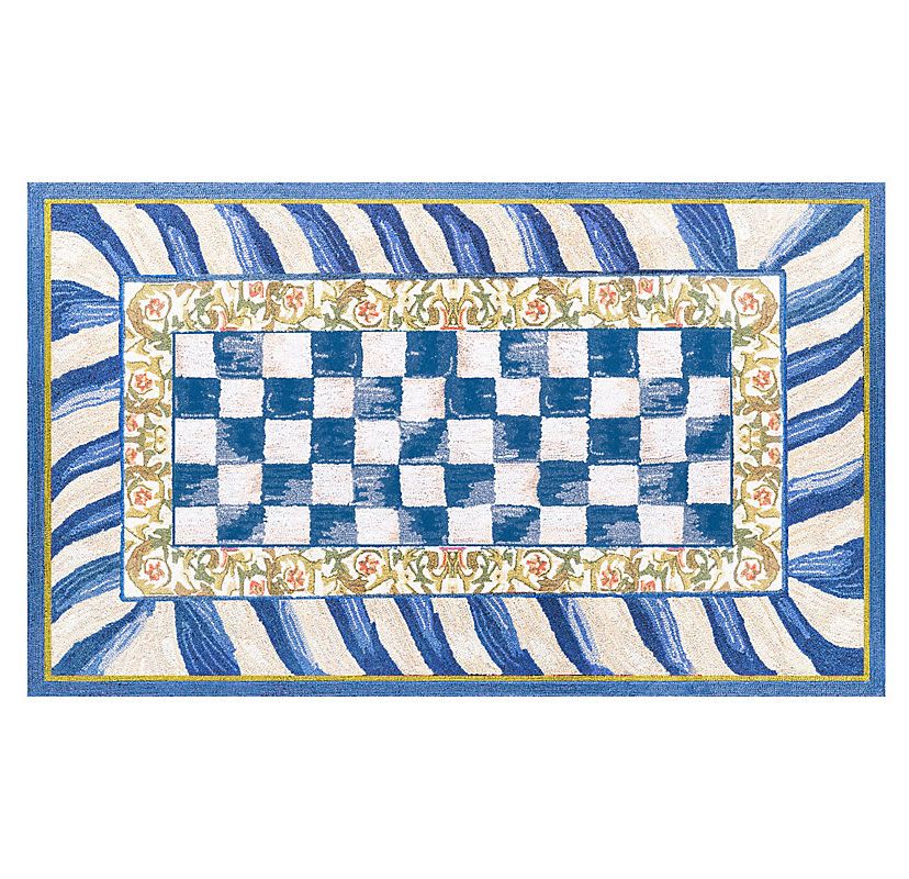 Truly Royal Check 3 x 5 Washable Rug