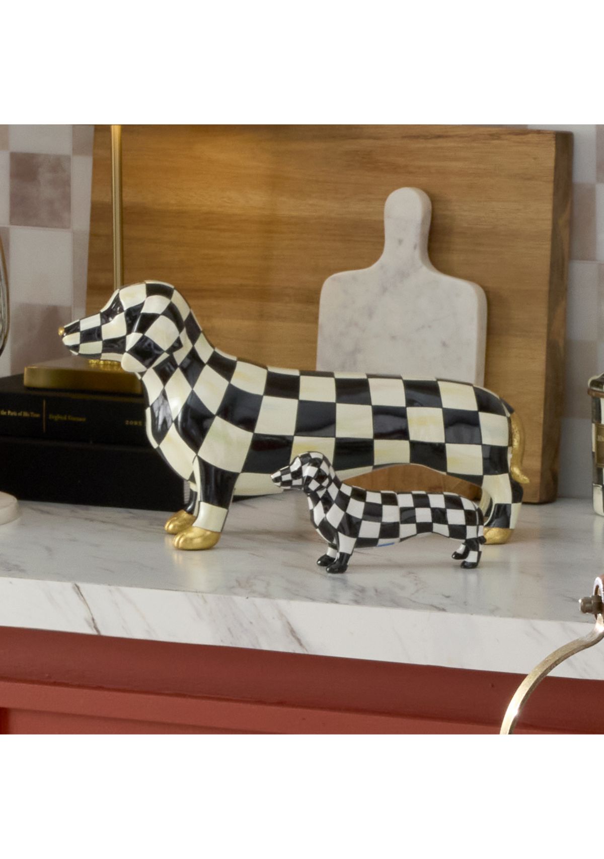Check Dachshund Figurine