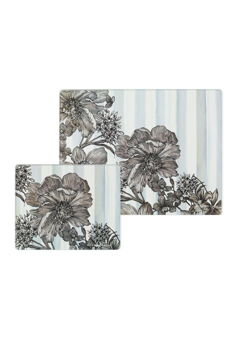 English Garden Glass Cutting Board - Set of 2 