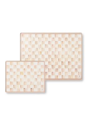 Mocha Check Glass Cutting Boards
