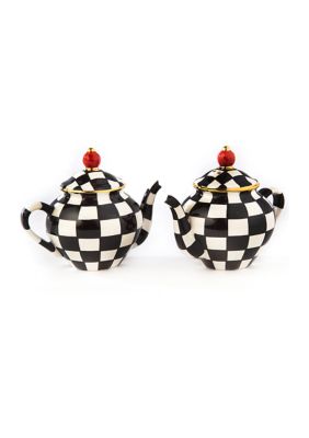 Check Teapot Salt & Pepper Shaker Set