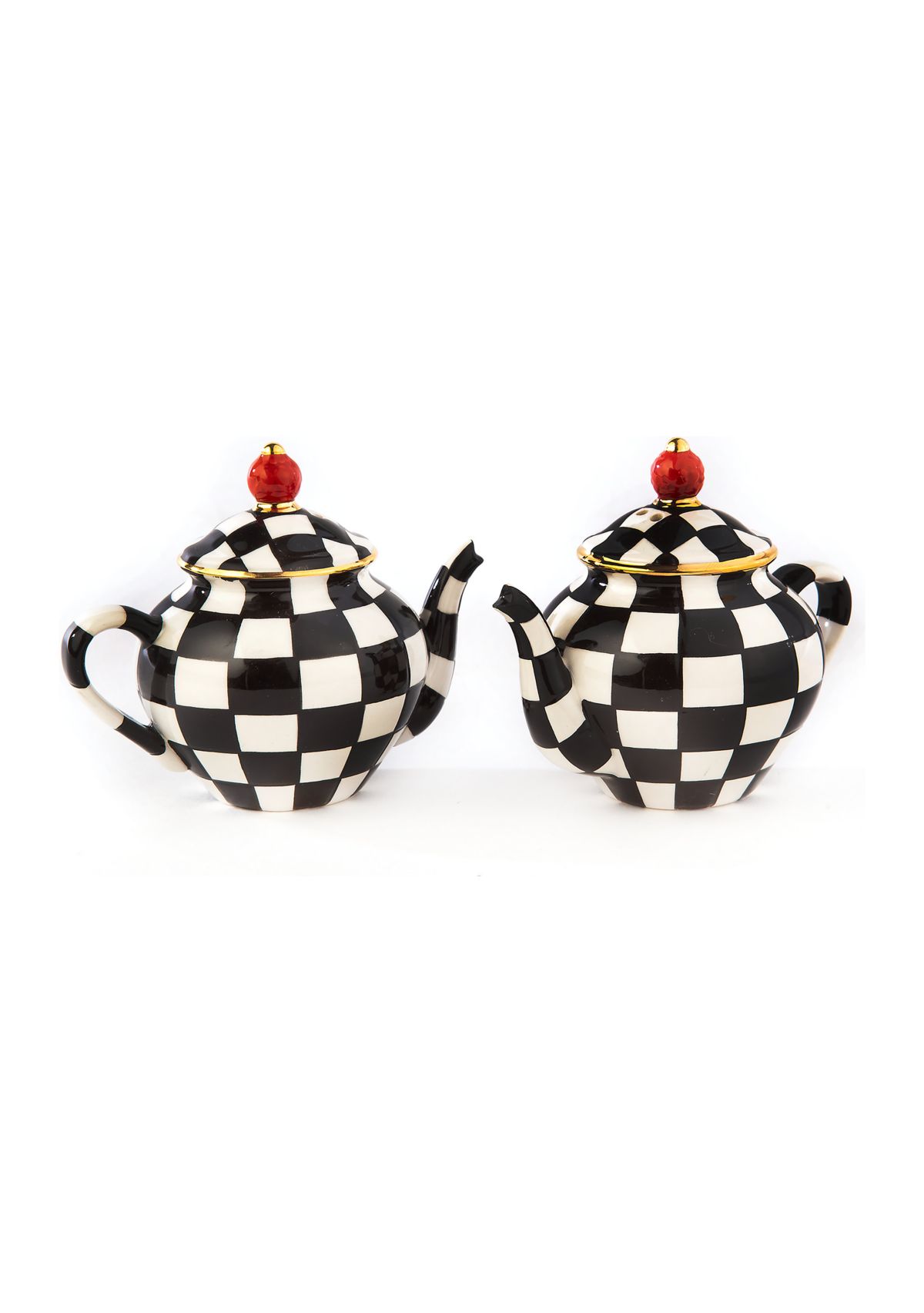 Check Teapot Salt & Pepper Shaker Set