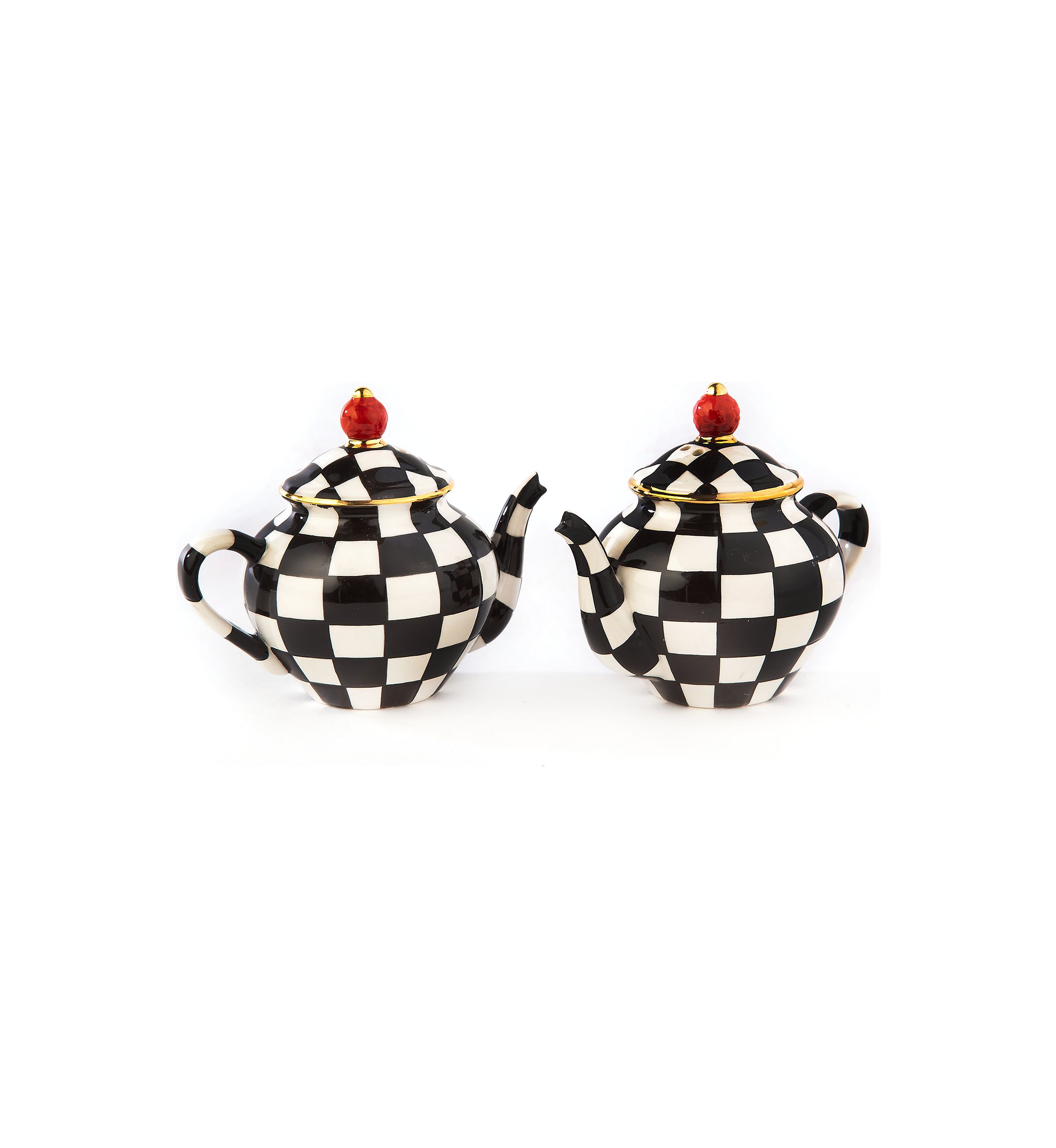Check Teapot Salt & Pepper Shaker Set