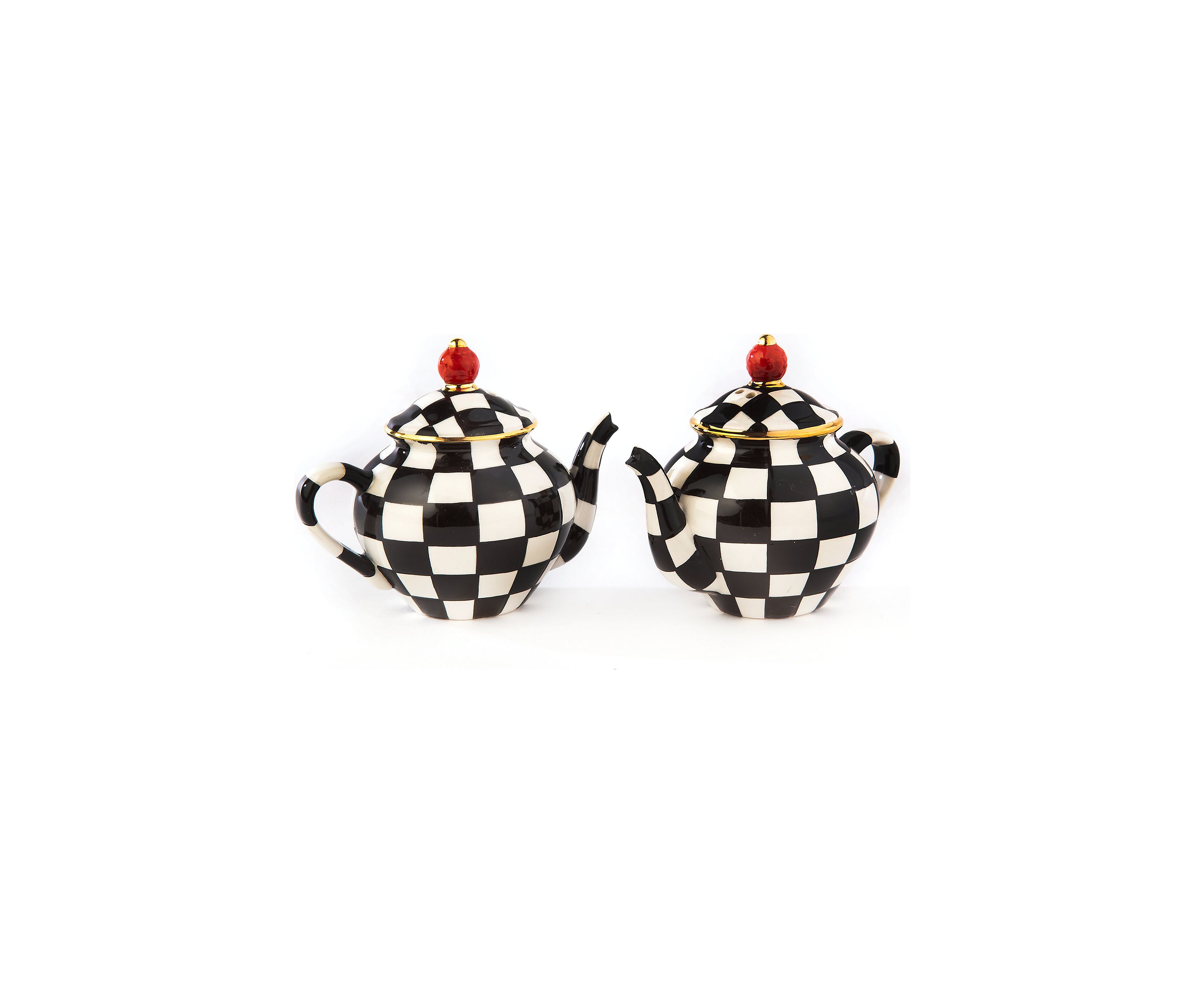 Check Teapot Salt & Pepper Shaker Set
