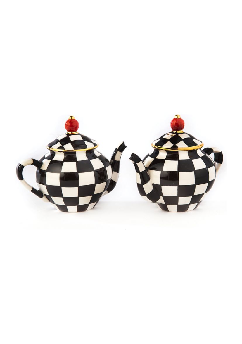 Check Teapot Salt & Pepper Shaker Set