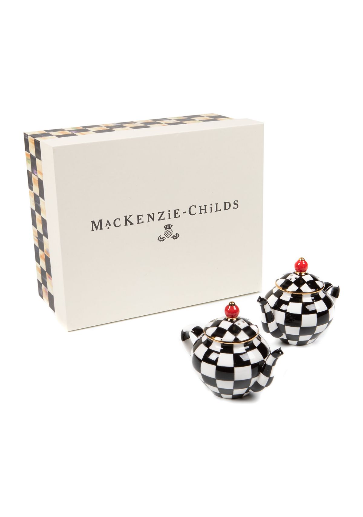 Check Teapot Salt & Pepper Shaker Set