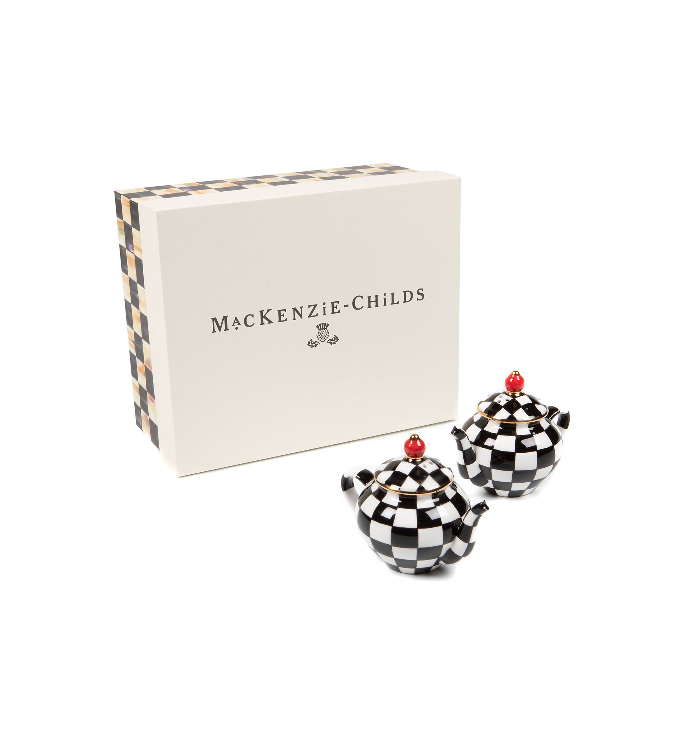 Check Teapot Salt & Pepper Shaker Set