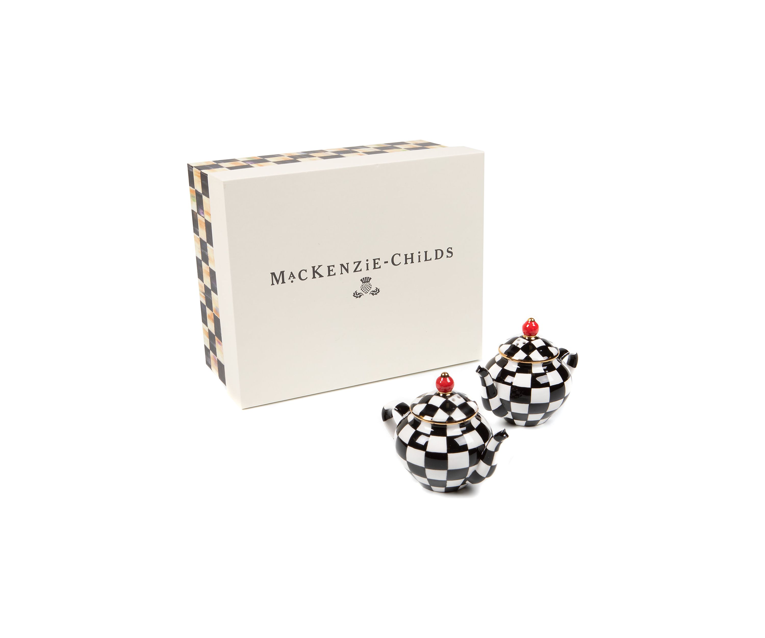 Check Teapot Salt & Pepper Shaker Set
