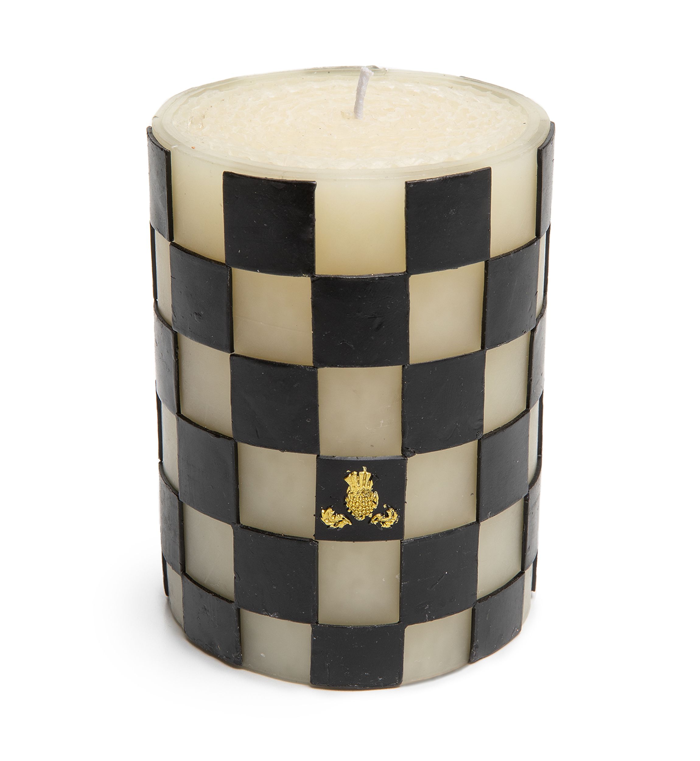 Check 4" Black Pillar Candle