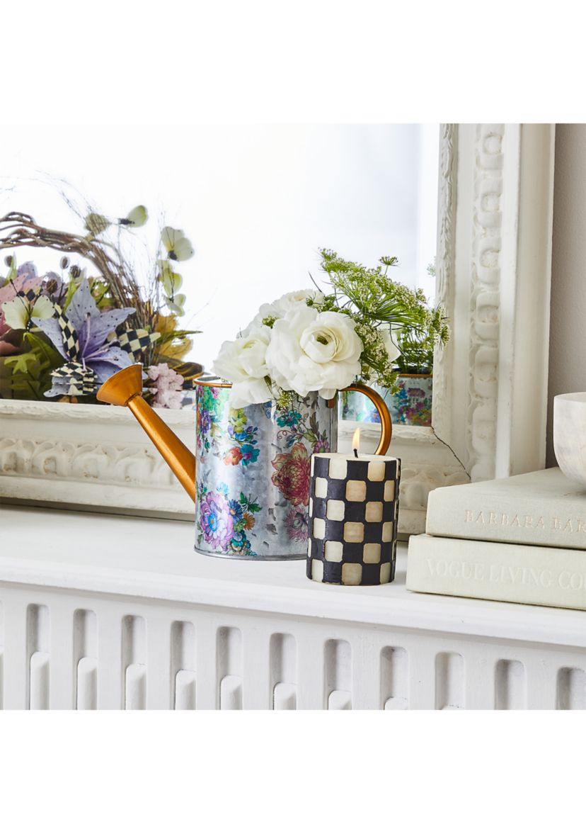 Check 4" Black Pillar Candle