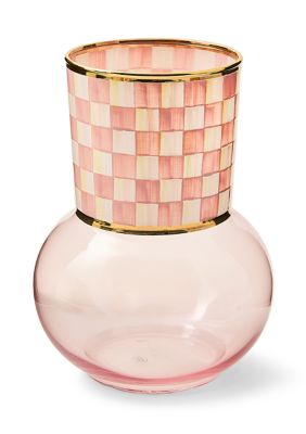 Rosy Check Glass Vase