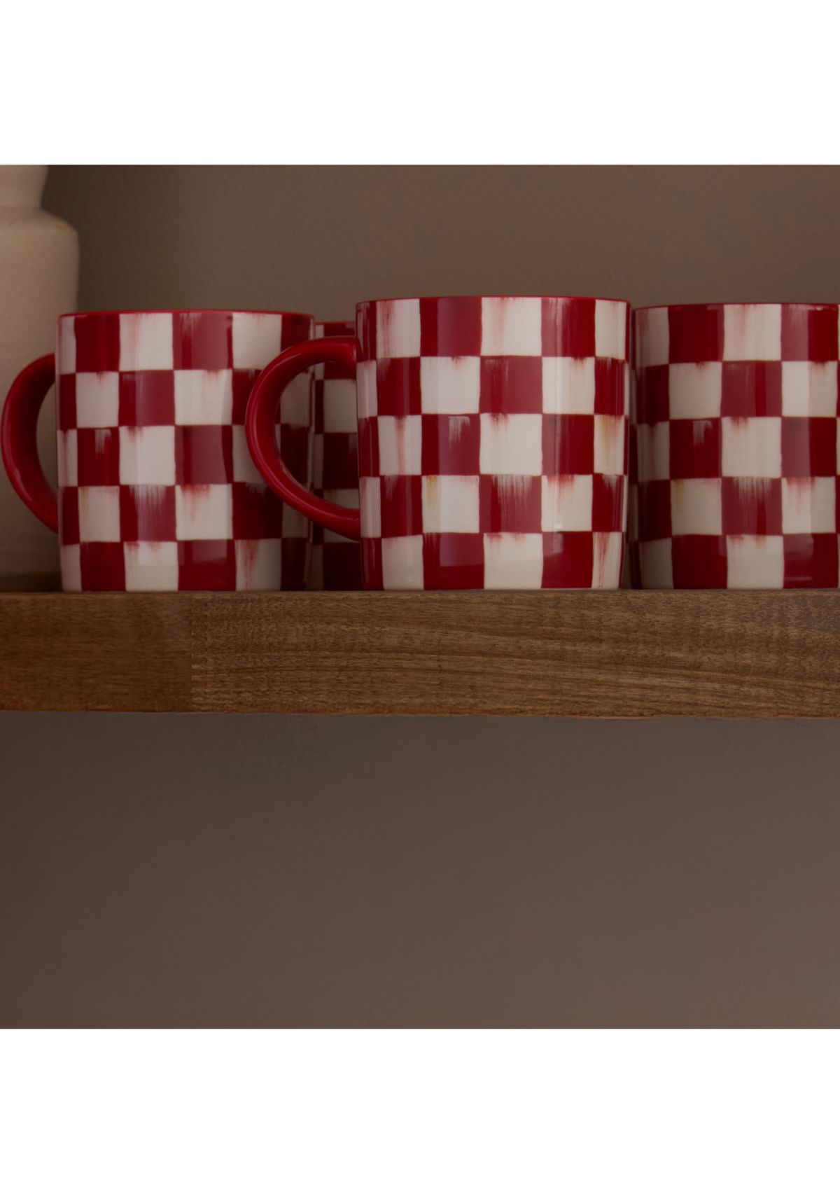 Stoneware Check Mug Set of 4