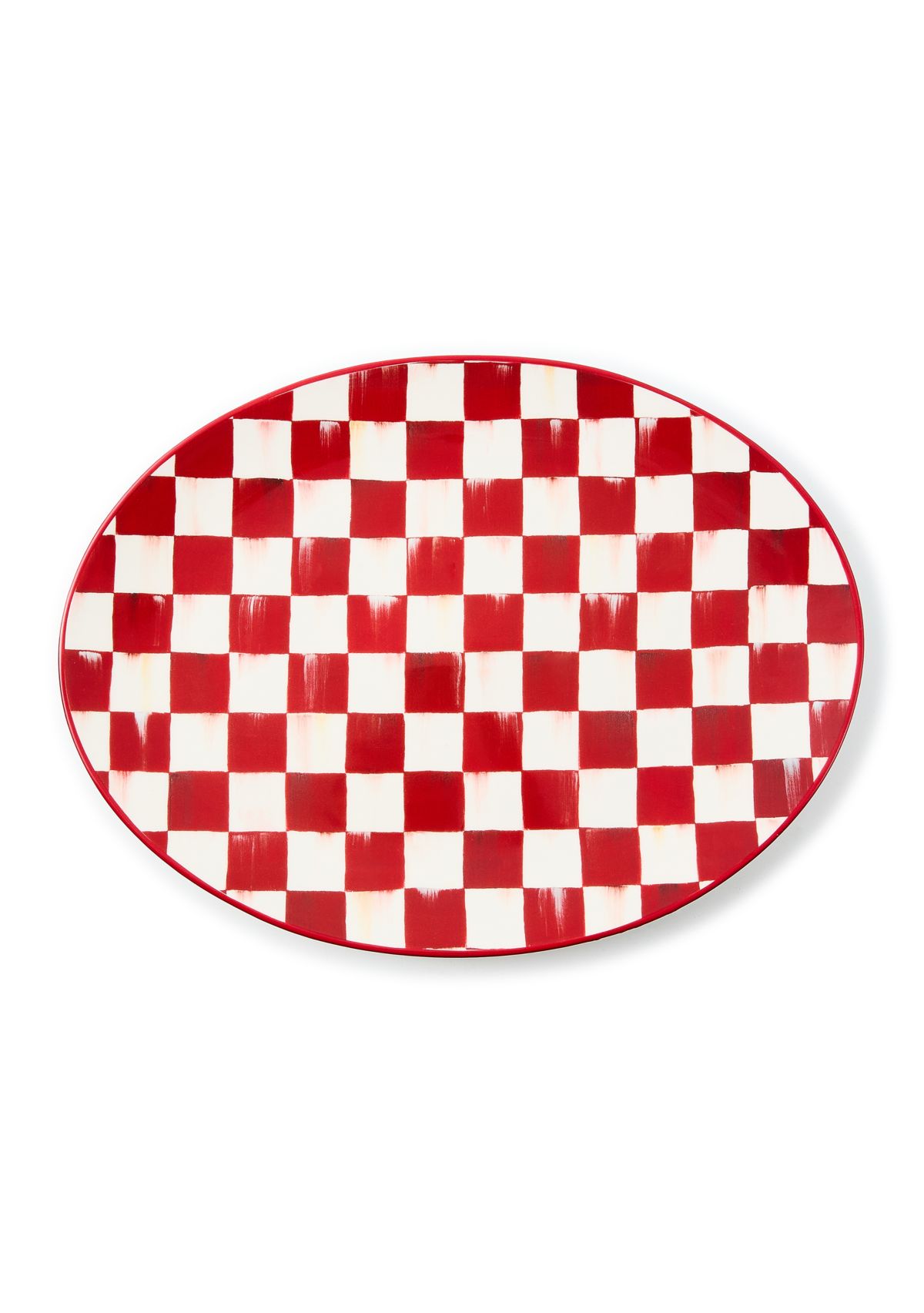 Stoneware Check Serving Platter