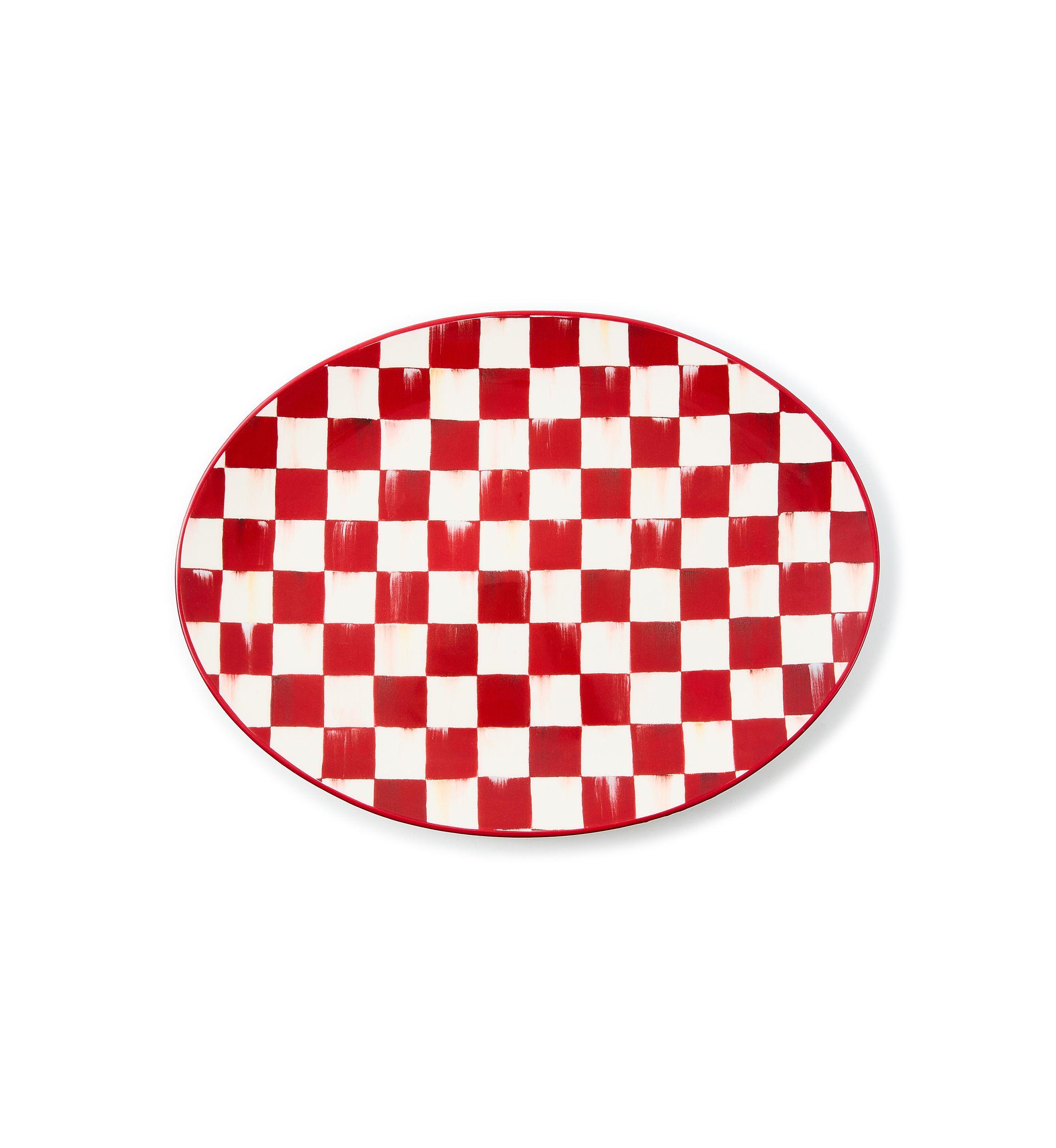 Stoneware Check Serving Platter