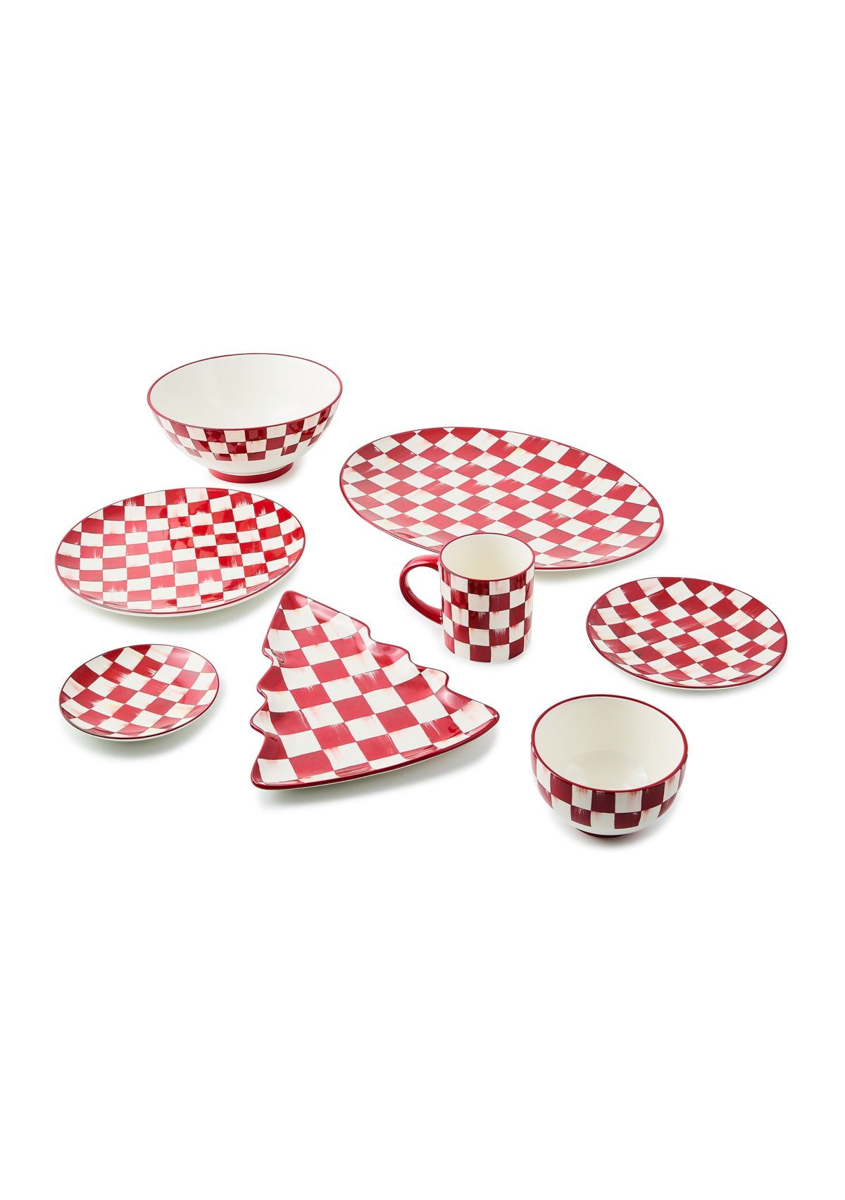 Stoneware Check Serving Platter