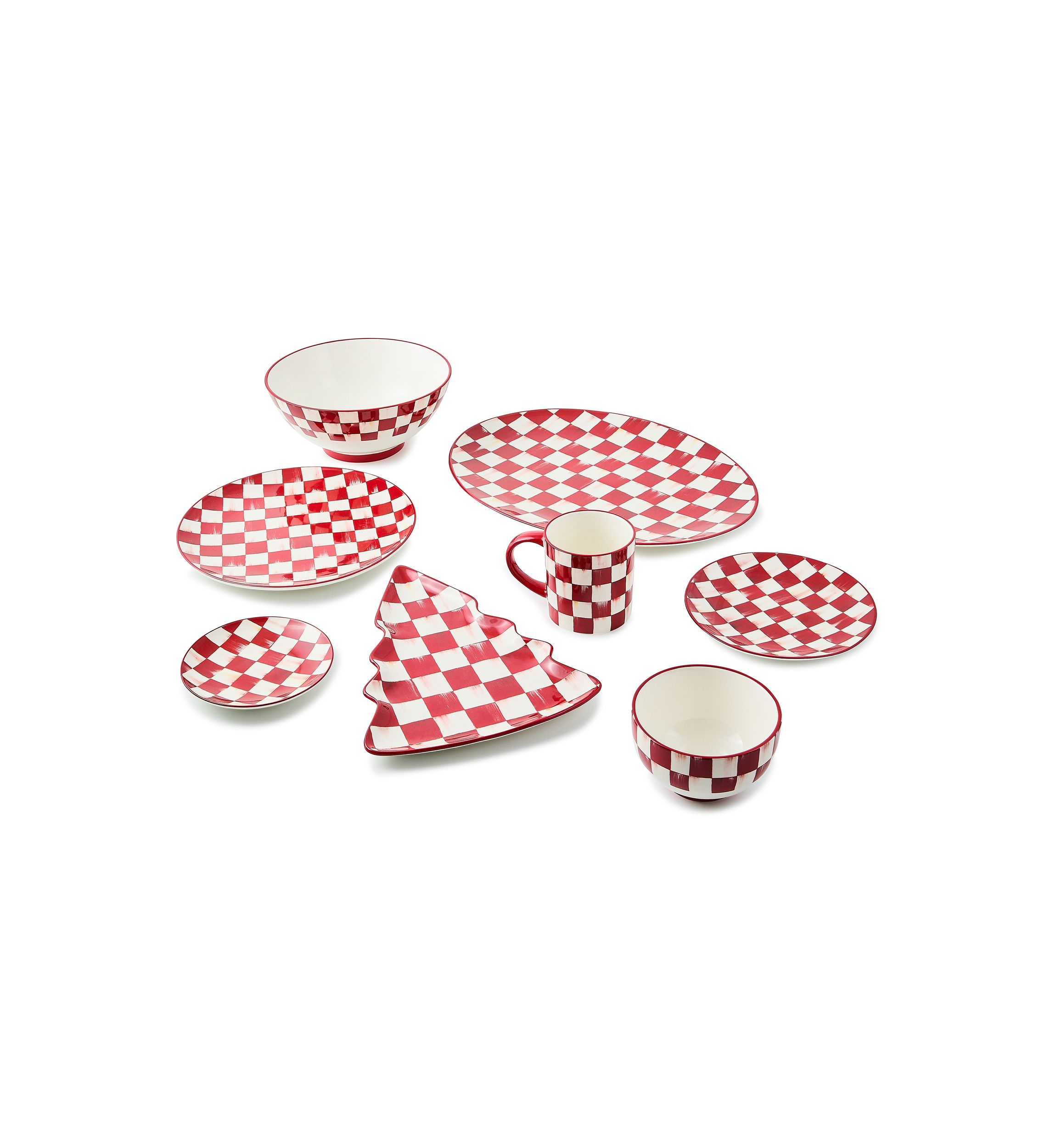Stoneware Check Serving Platter