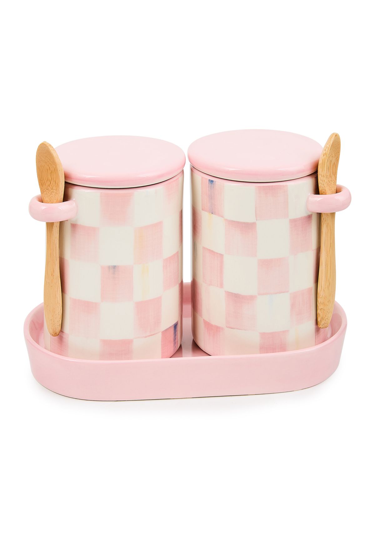 Check Farmhouse Canisters Set of 2