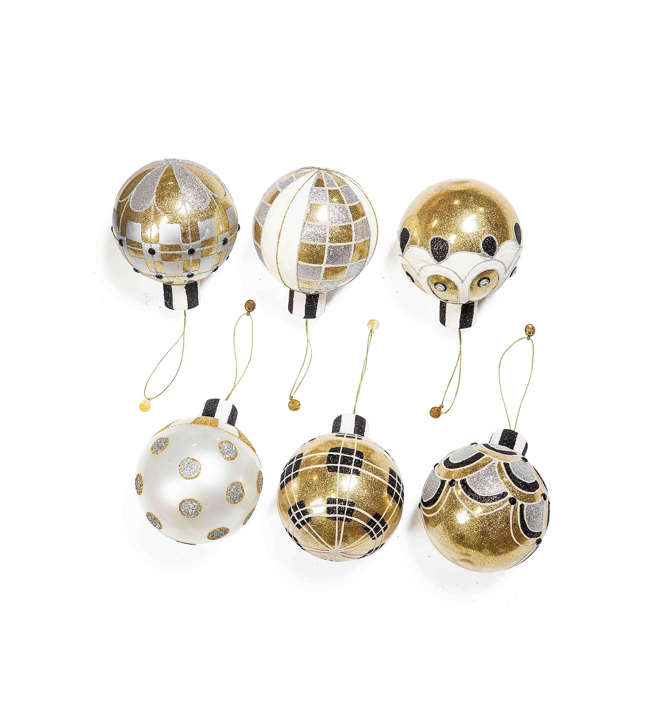 Glam Up Glass Ball Ornaments - Set of 6