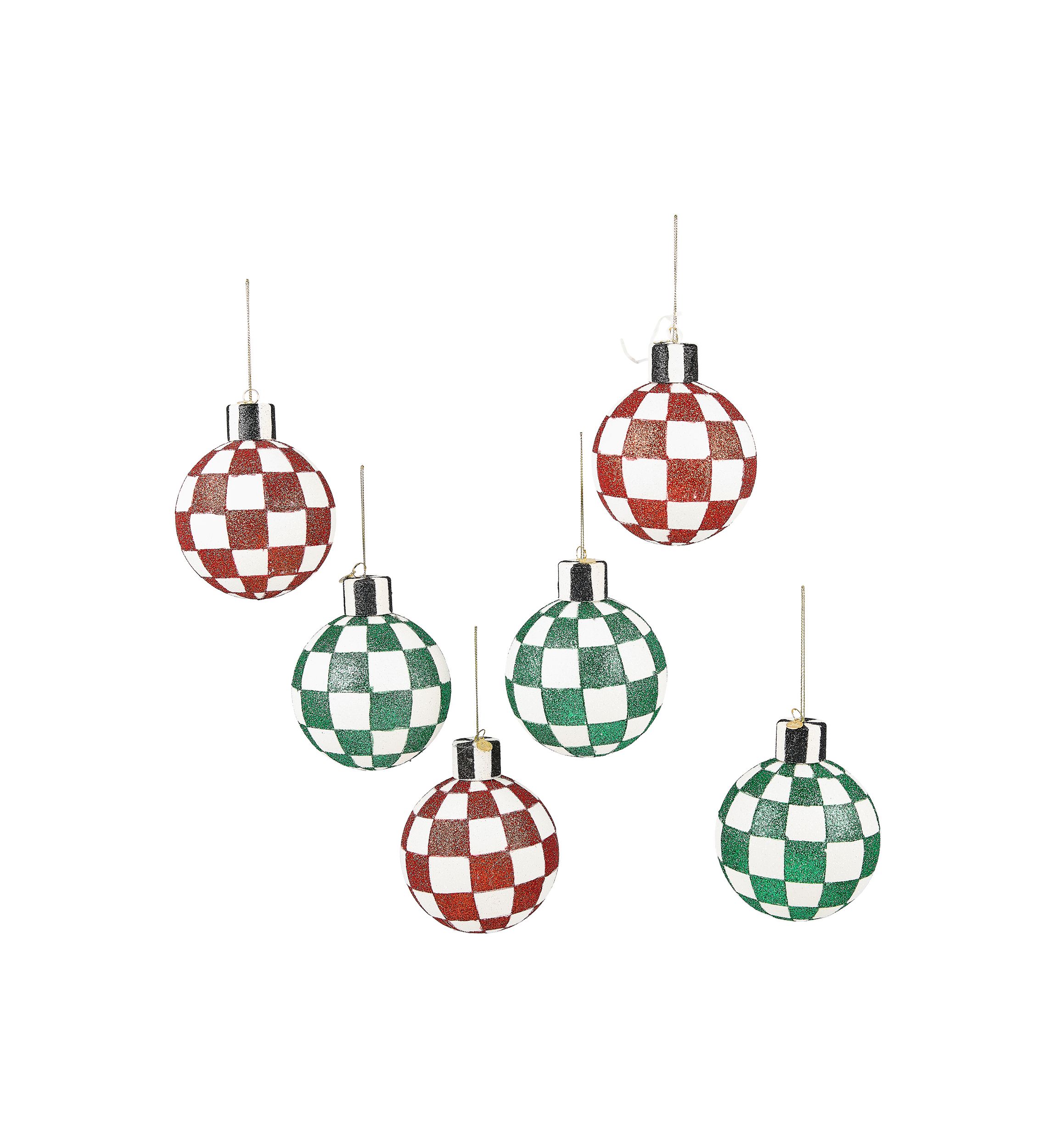 Check It Out Glass Ball Ornaments Set of 6