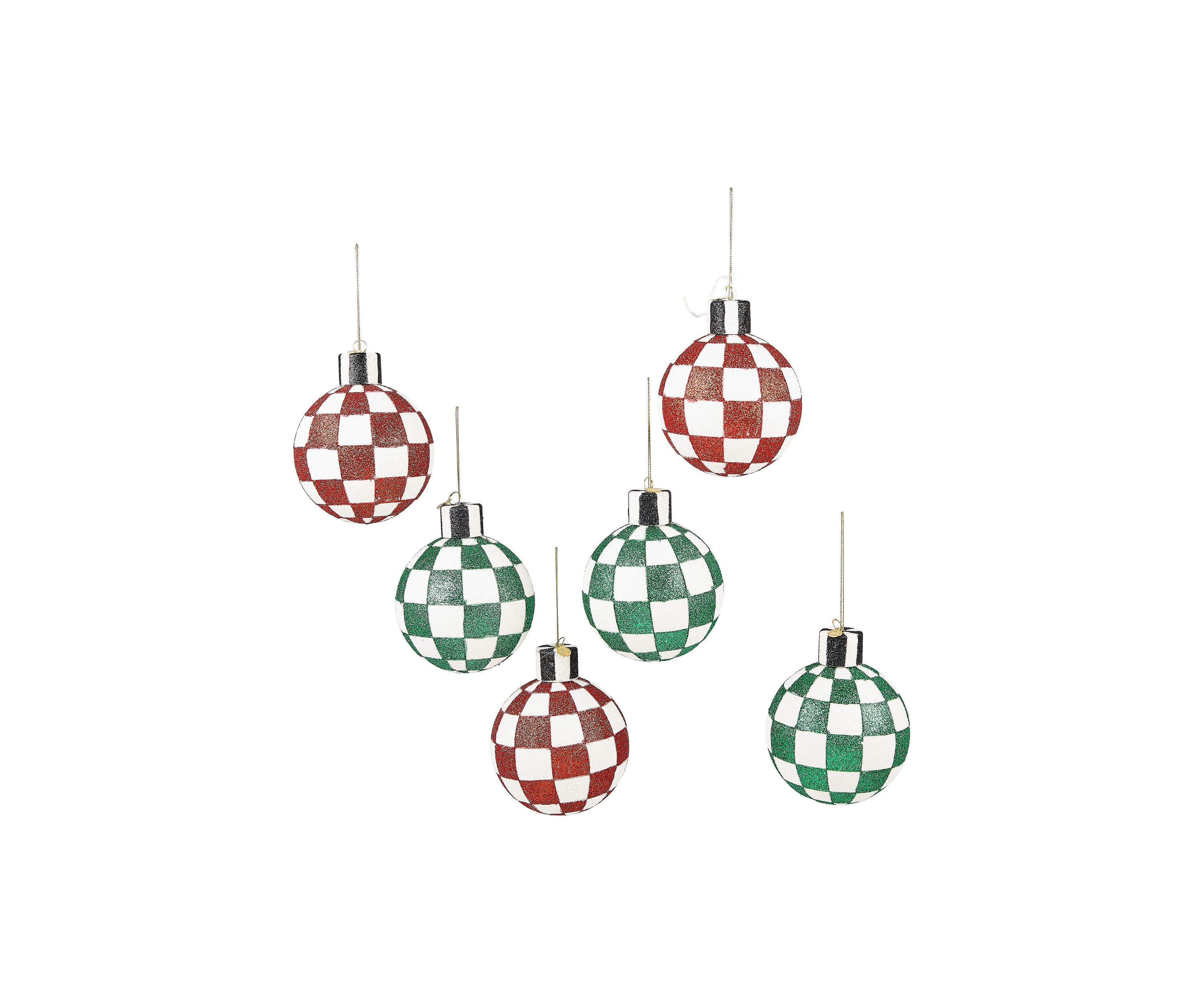 Check It Out Glass Ball Ornaments Set of 6
