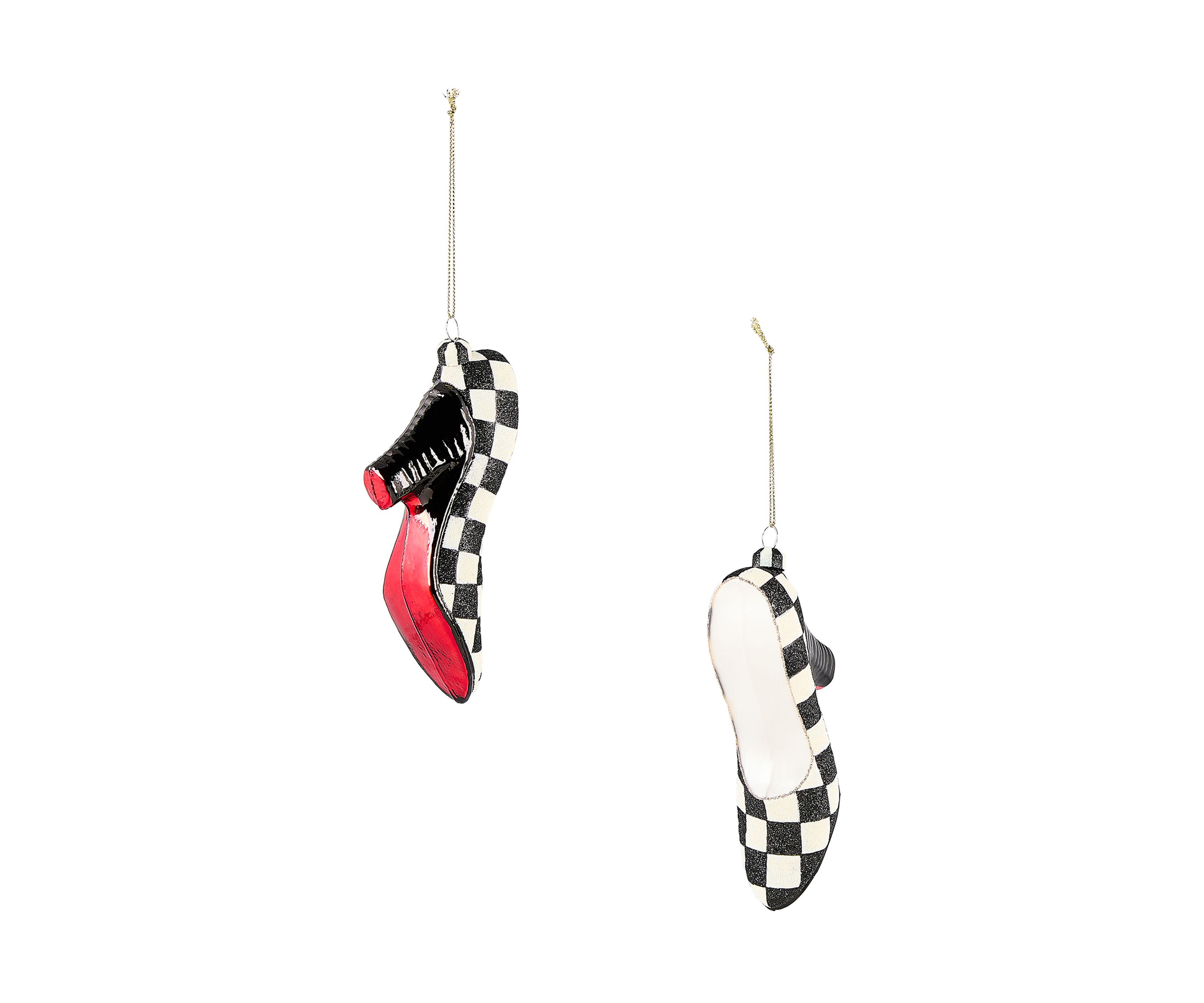 Courtly High Heels Glass Ornament Set of 2 