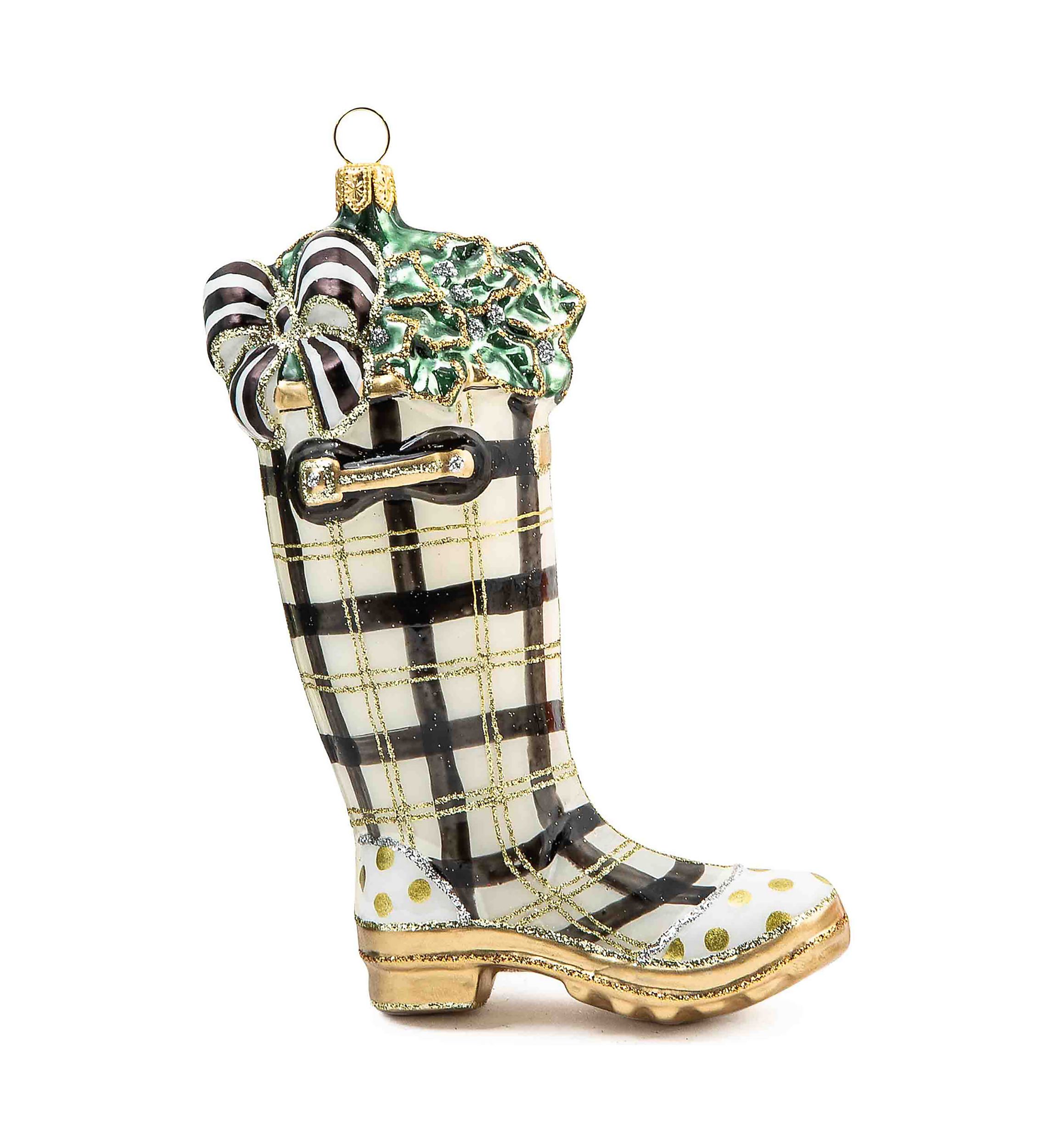 Glam Up Wellie Glass Ornament