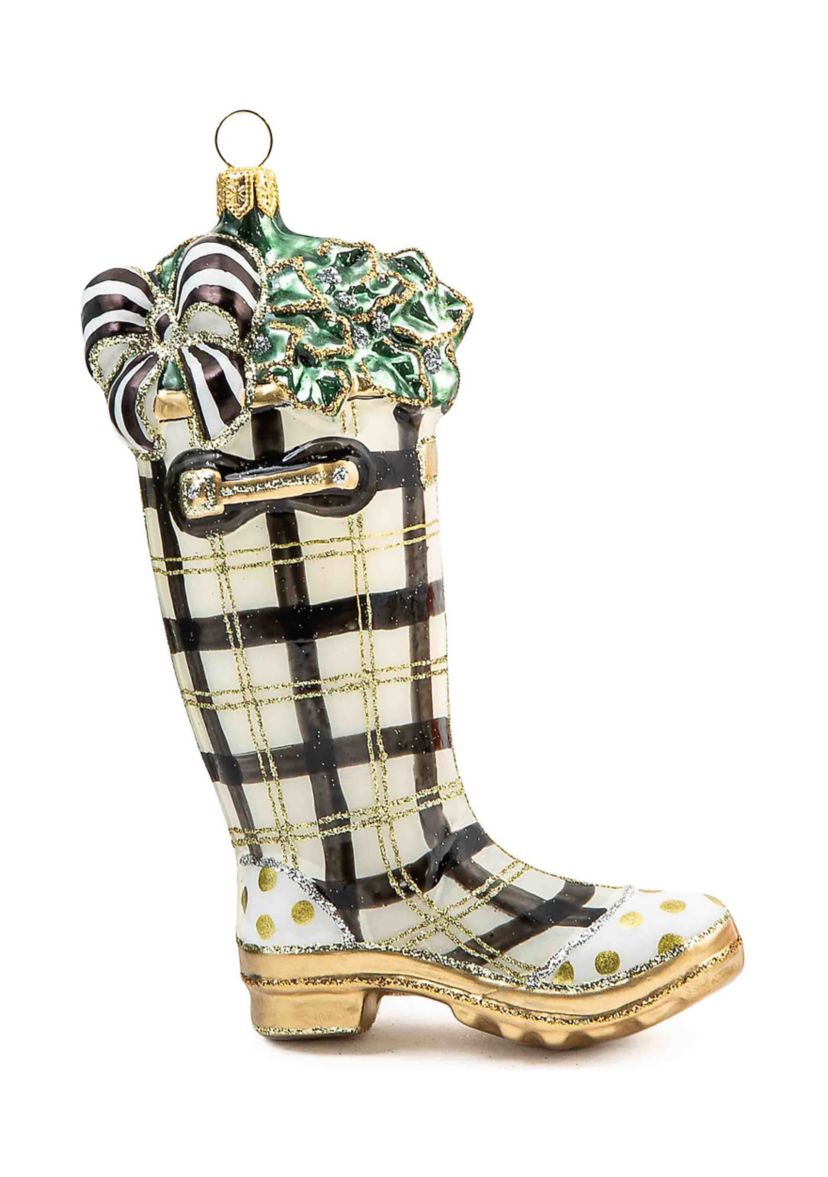 Glam Up Wellie Glass Ornament