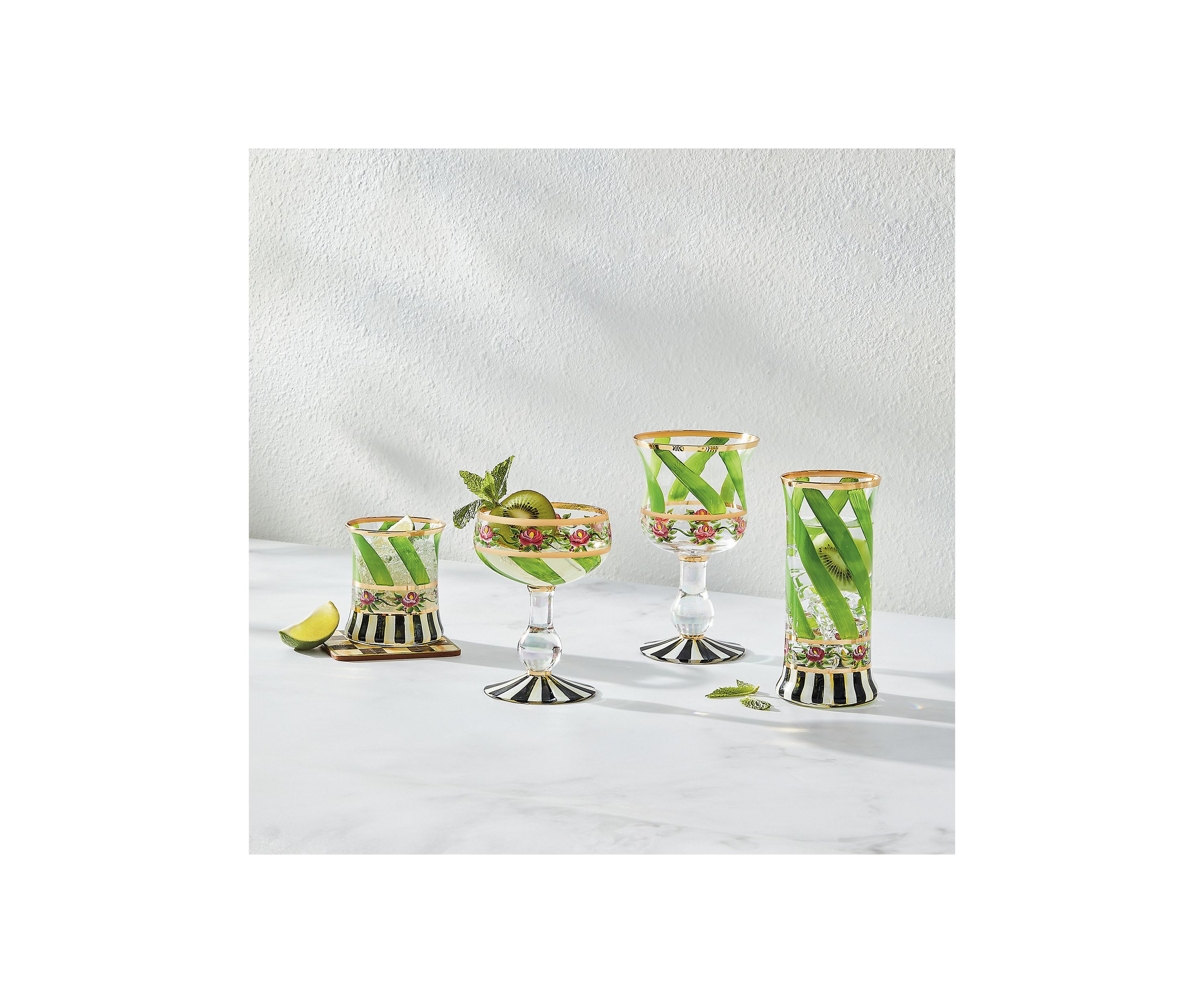 Maypole Leaf Tumbler Glass - Set of 2