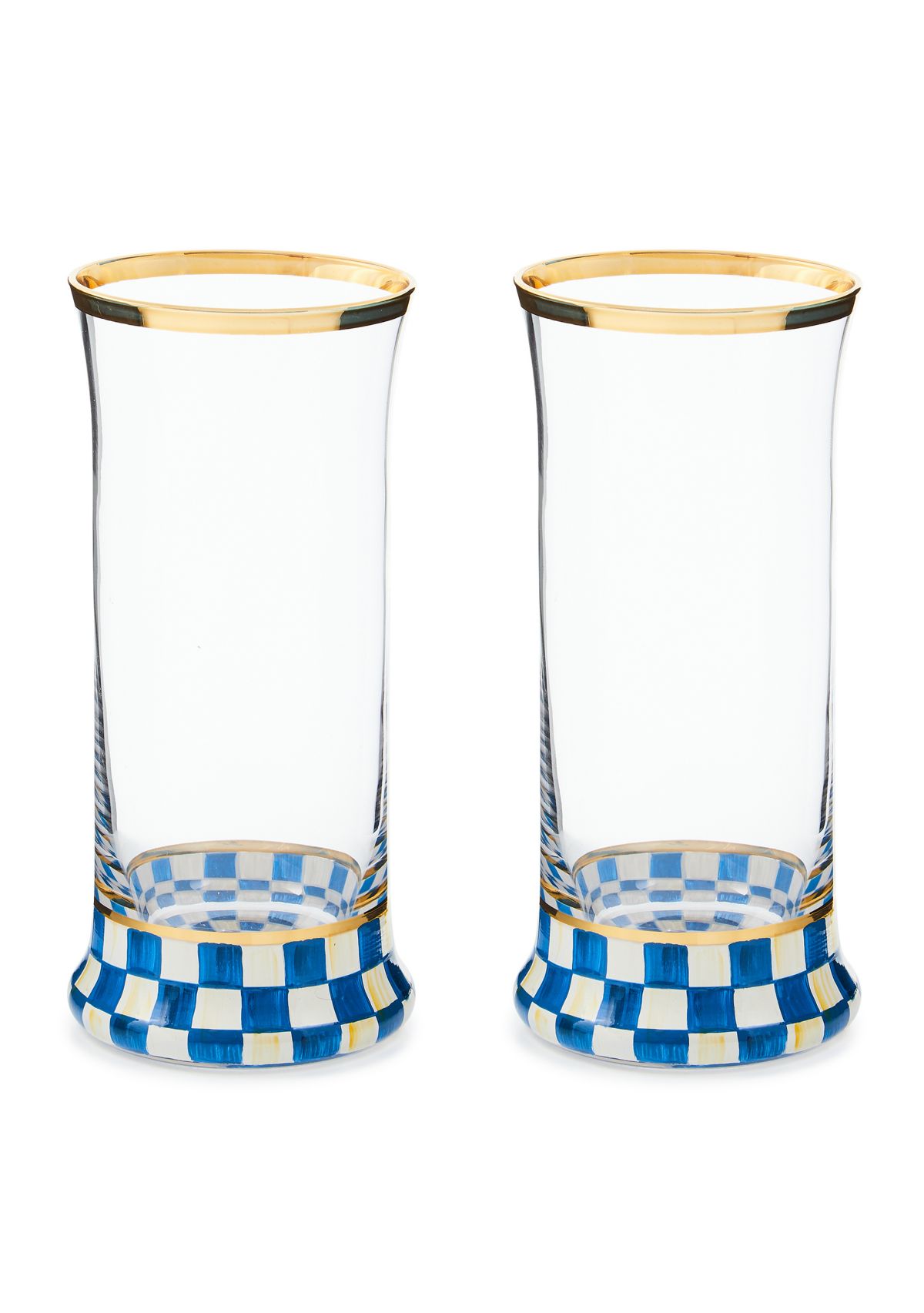 Check Highball Glass, Set of 2