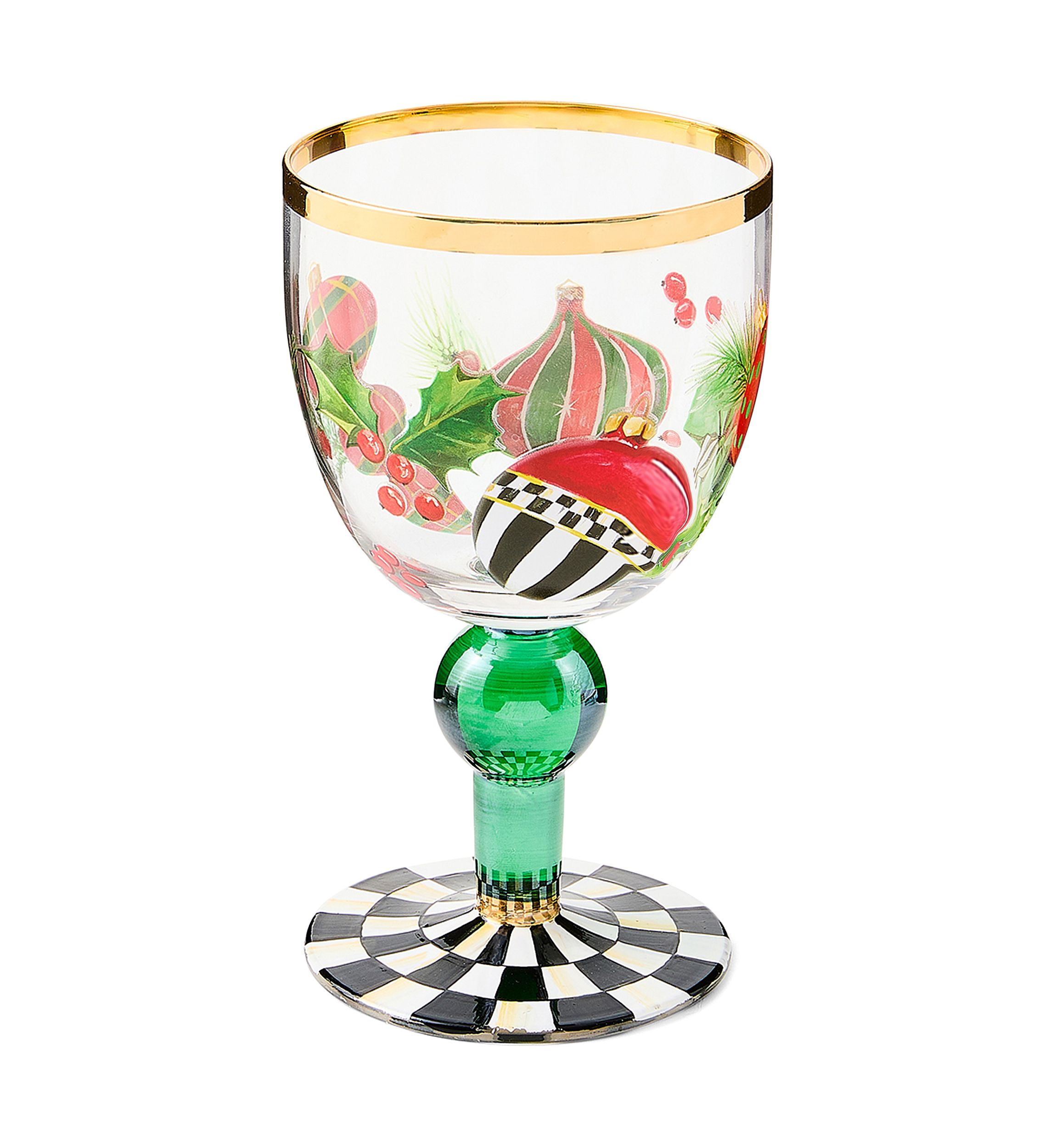Deck the Halls Wine Glass